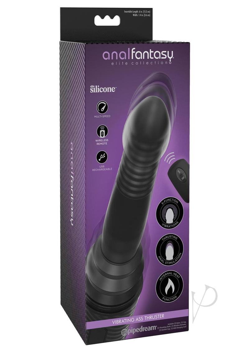 Premium Silicone Vibrating Anal Thruster with Remote Control - Black | Anal Fantasy Elite Collection | Perfect for Couples Play & Solo Exploration
