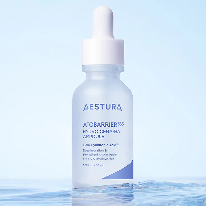 AESTURA Atobarrier365 Hydro Cera Ha Ampoule 30ml - Hydrating Facial Serum for Dry & Sensitive Skin | Korean Skincare for Daily Moisturizing & Skin Barrier Repair | Use for Night Routine & Anti-Aging Care