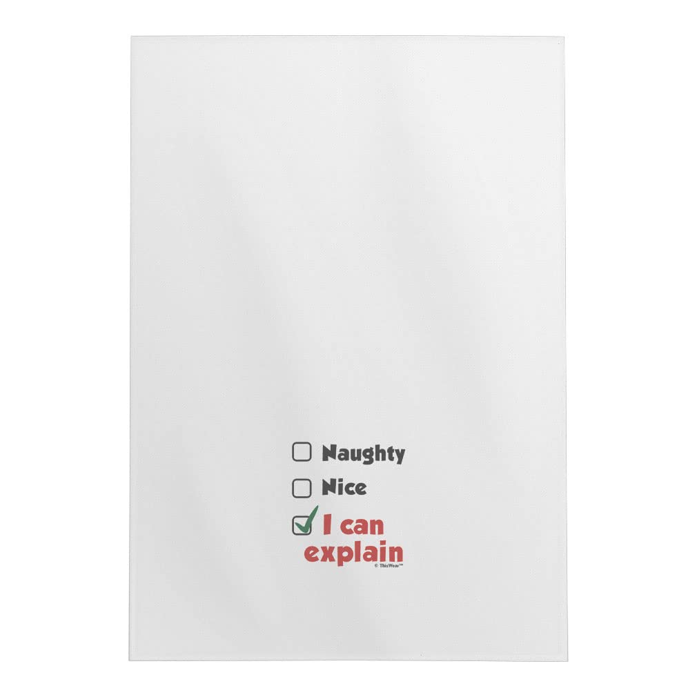 Funny Christmas Kitchen Tea Towel - Naughty Nice Santa's List Design - Holiday Decor & Xmas Gifts for Home, Party & Festive Decorations