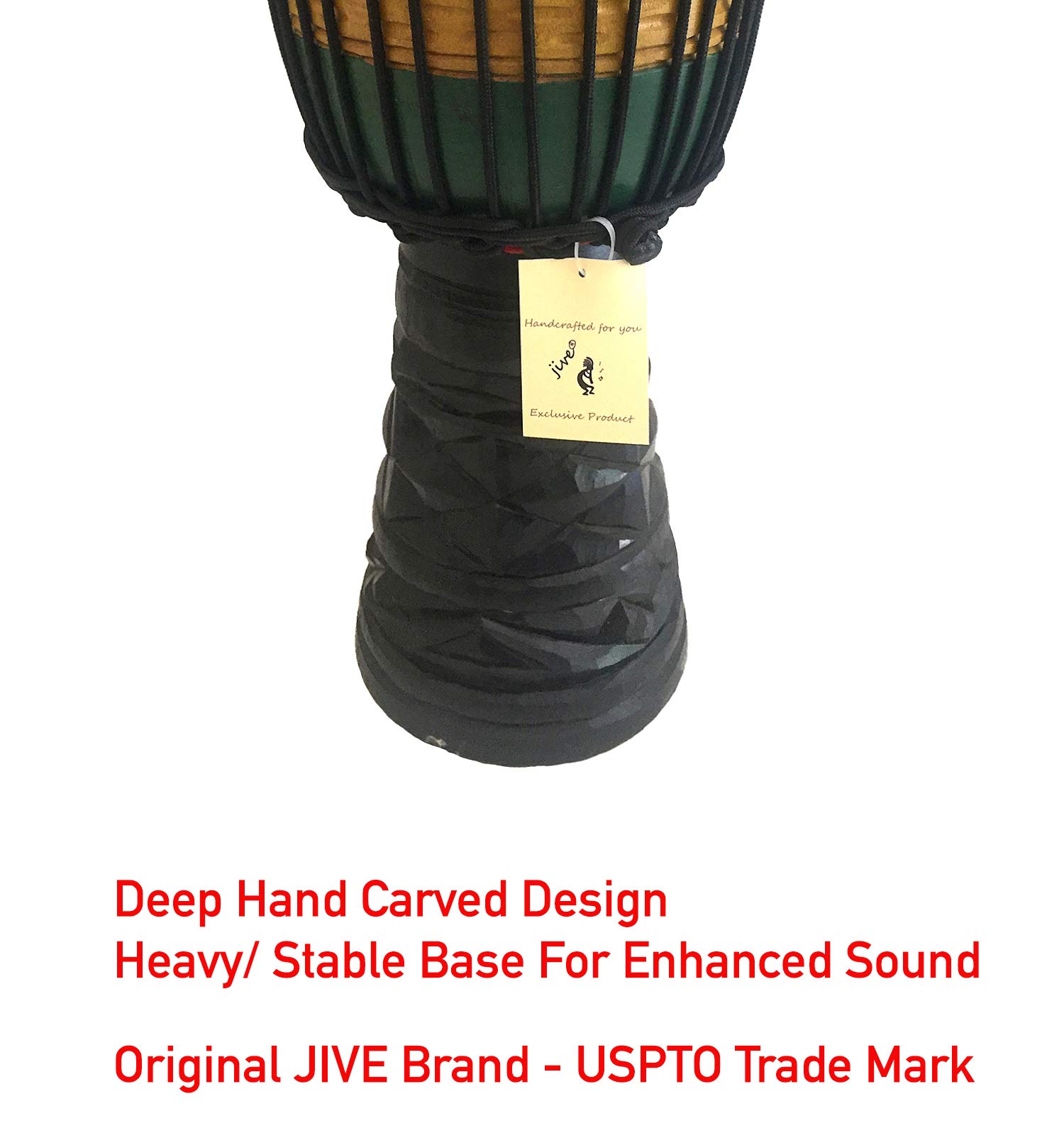 Hand Carved Solid Mahogany Wood Djembe Drum - 20