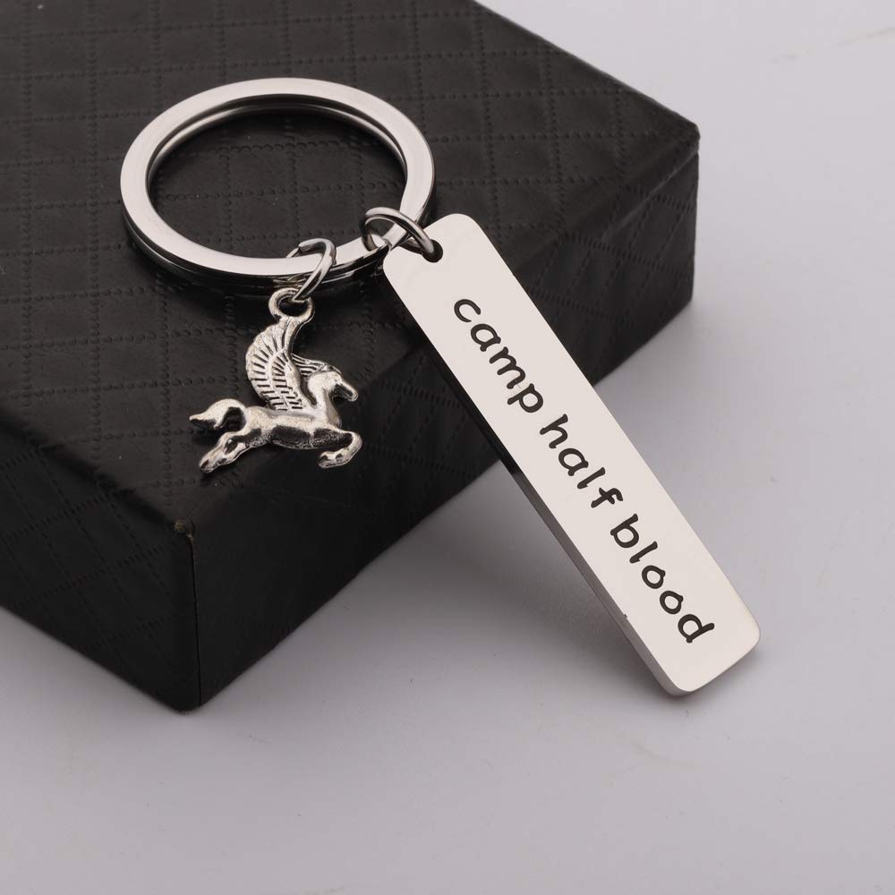 Camp Half Blood Bracelet & Keychain Set - Percy Jackson Inspired Horse Charm Jewelry - Perfect Gift for Fans of Mythology & Movies - Great for Cosplay, Collecting, and Daily Wear