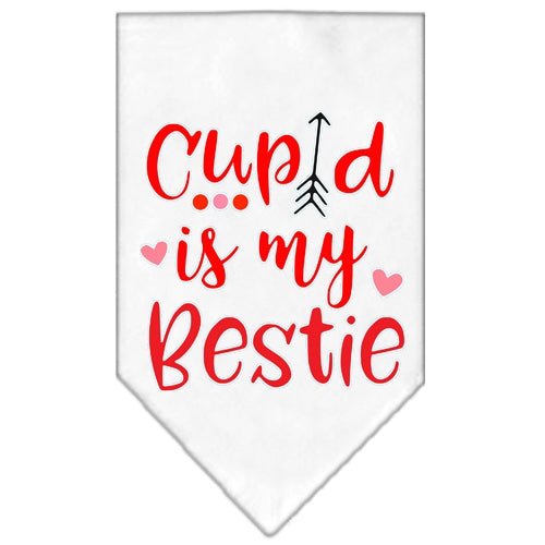 Cupid is My Bestie Screen Print Bandana - Black | Valentine's Day Gift, Dog Bandana, Pet Accessory for Dogs & Cats