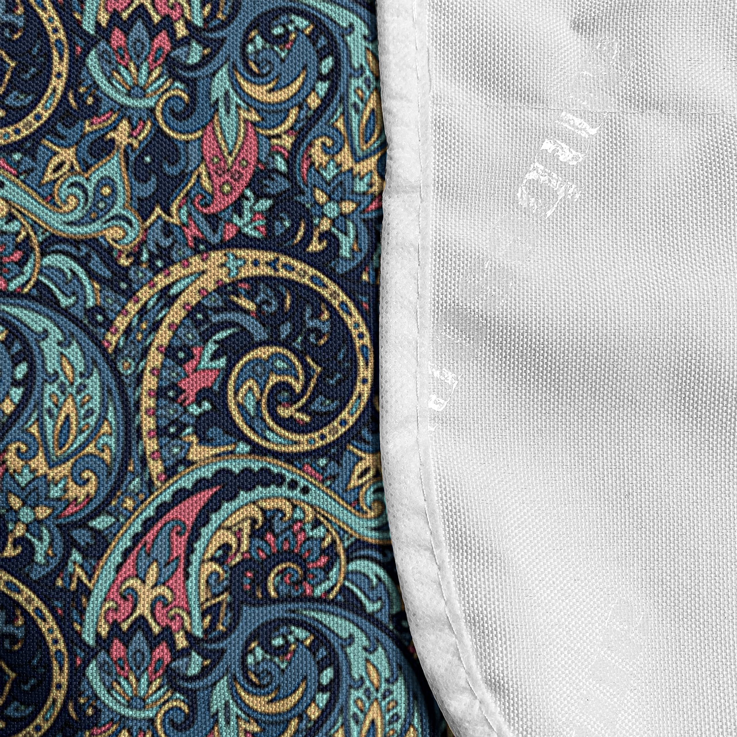Ambesonne Paisley Microwave Oven Cover - Vibrant Boteh Revival Tribal Pattern, Water Resistant Kitchen Organizer with Pockets, 36