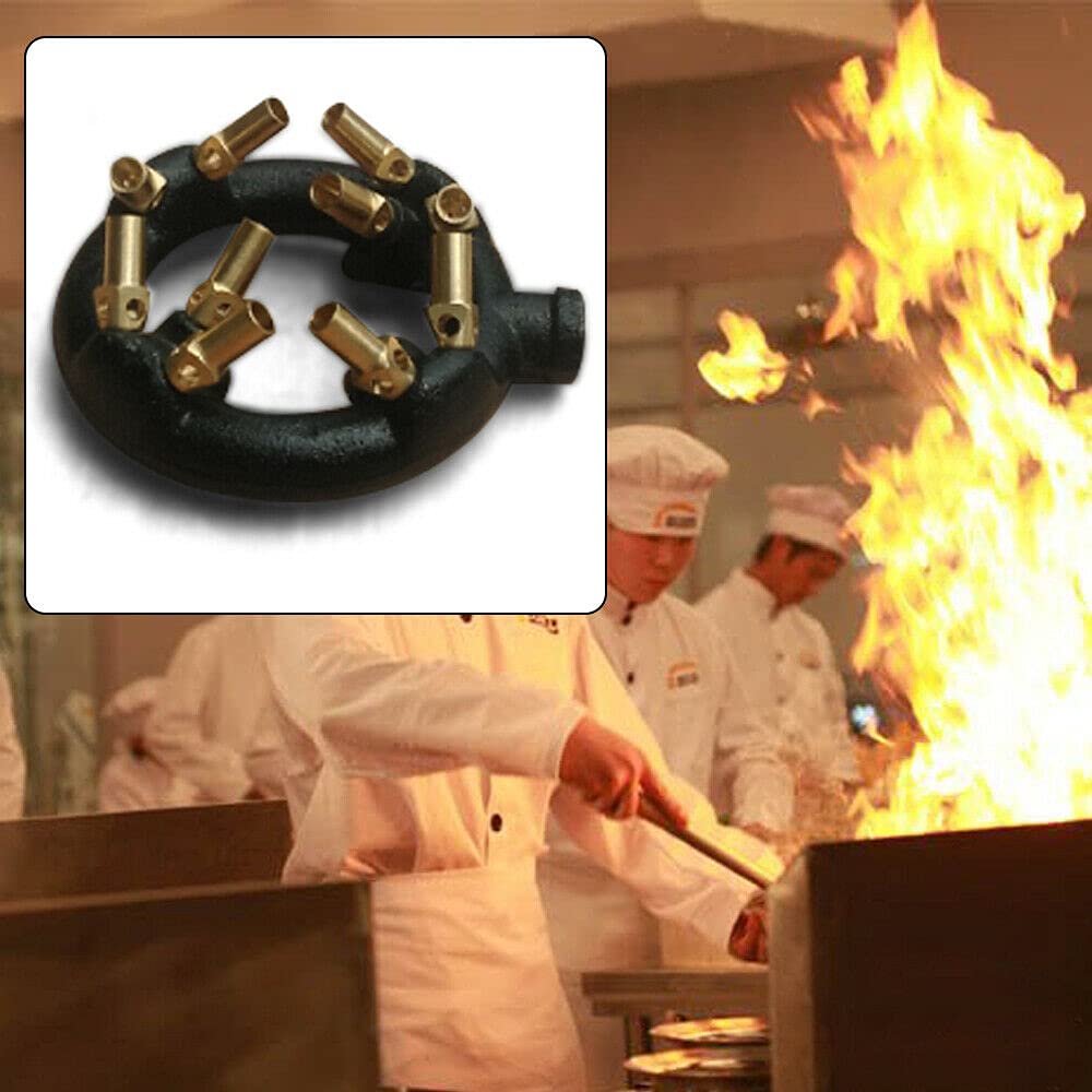 LOYALHEARTDY High-Power Natural Gas Jet Burner - Cast Iron Body with 10/20/23/32 Multi-Nozzle Tips - Perfect for Chinese Wok Cooking, Outdoor Grilling & Stir Frying - Ideal for Restaurants, Catering & Backyard BBQs