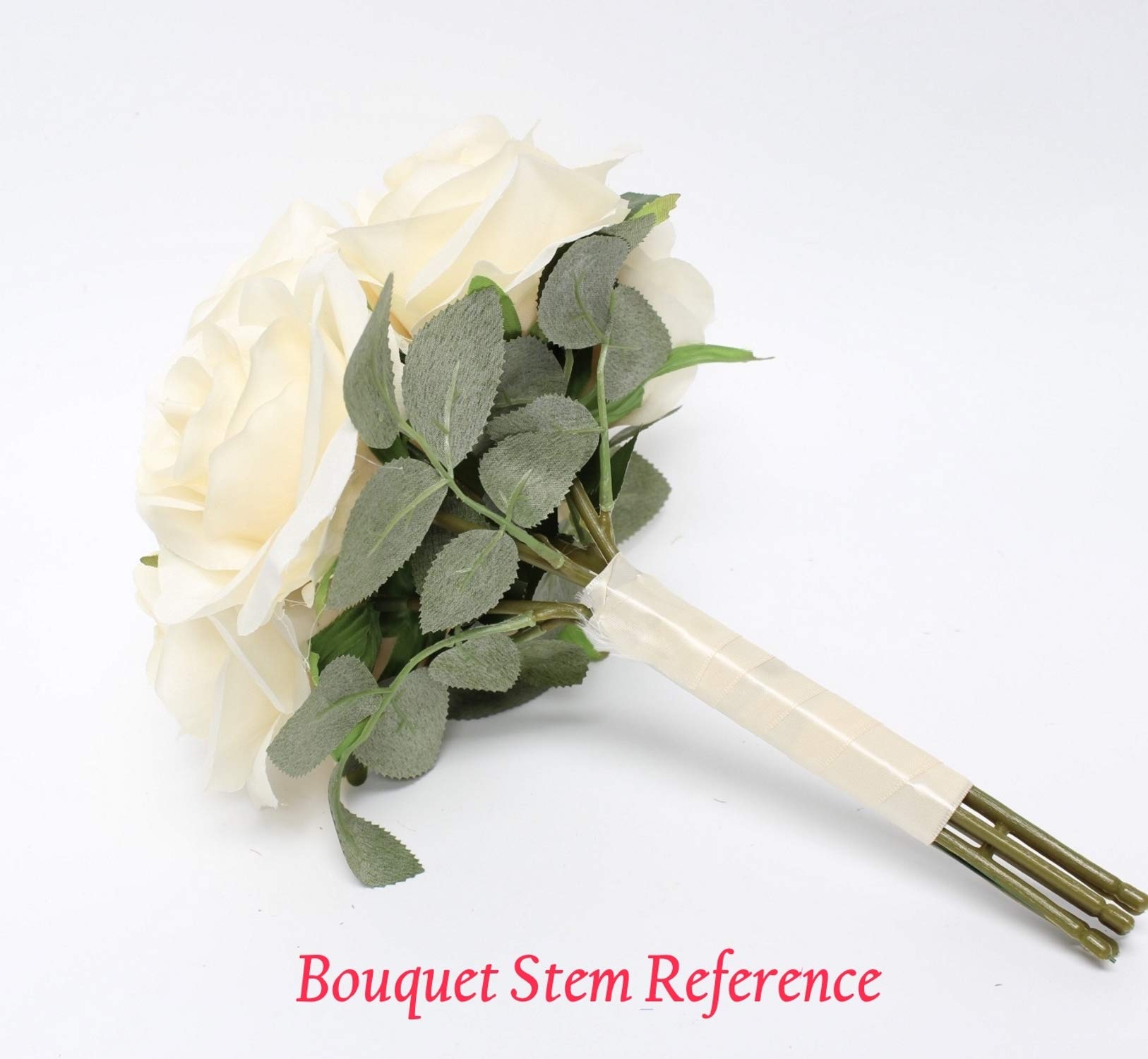Handmade Artificial Rose Bouquet with Greenery - Burgundy Red Classic Floral Arrangement for Home Decor, Wedding Centerpieces, and Gift Giving