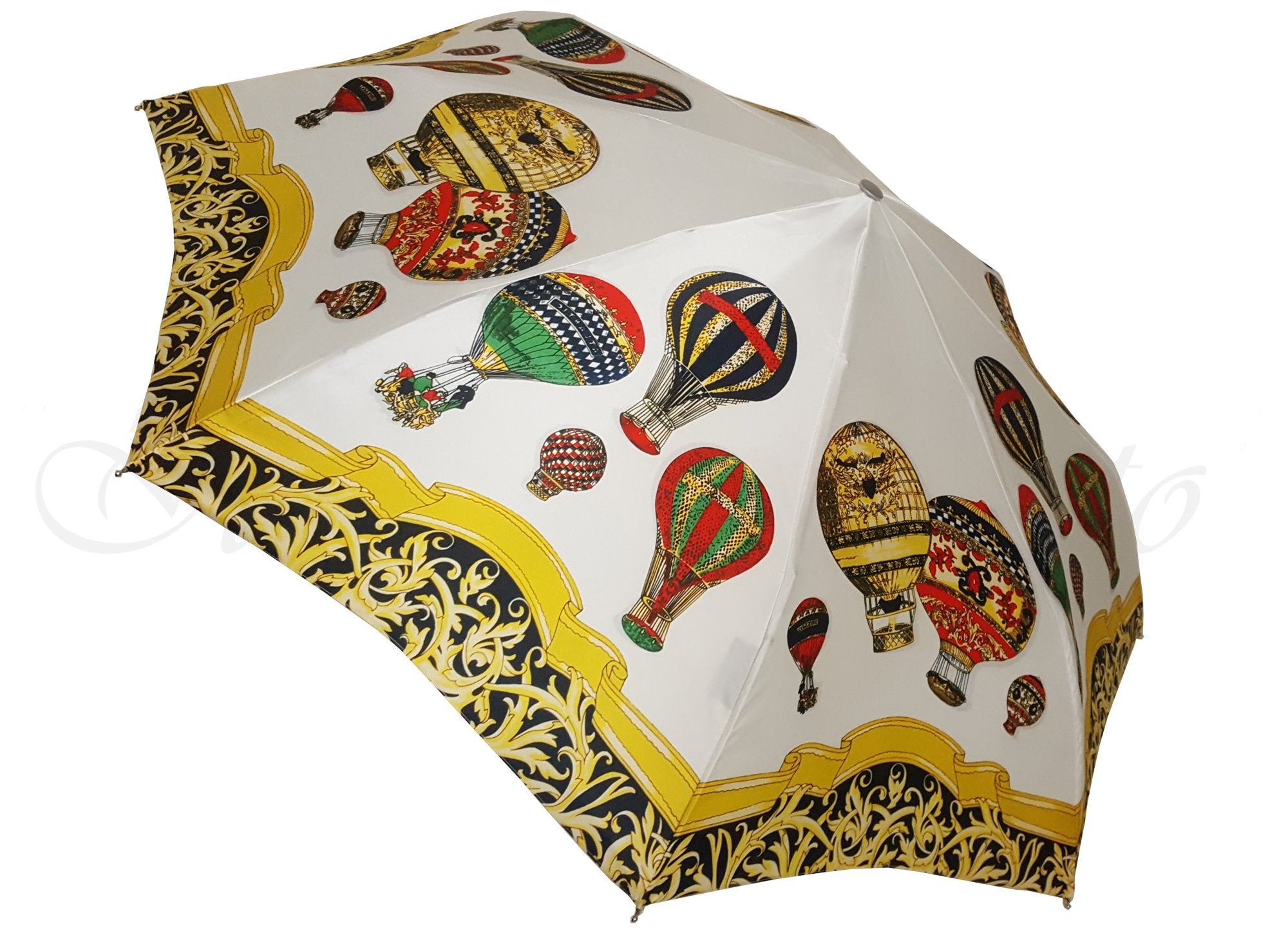 Stylish Hot Air Balloon Print Women's Folding Umbrella - Compact Travel Umbrella for Rain & Sun Protection - Perfect for Outdoor Events, Commuting & Travel Accessories