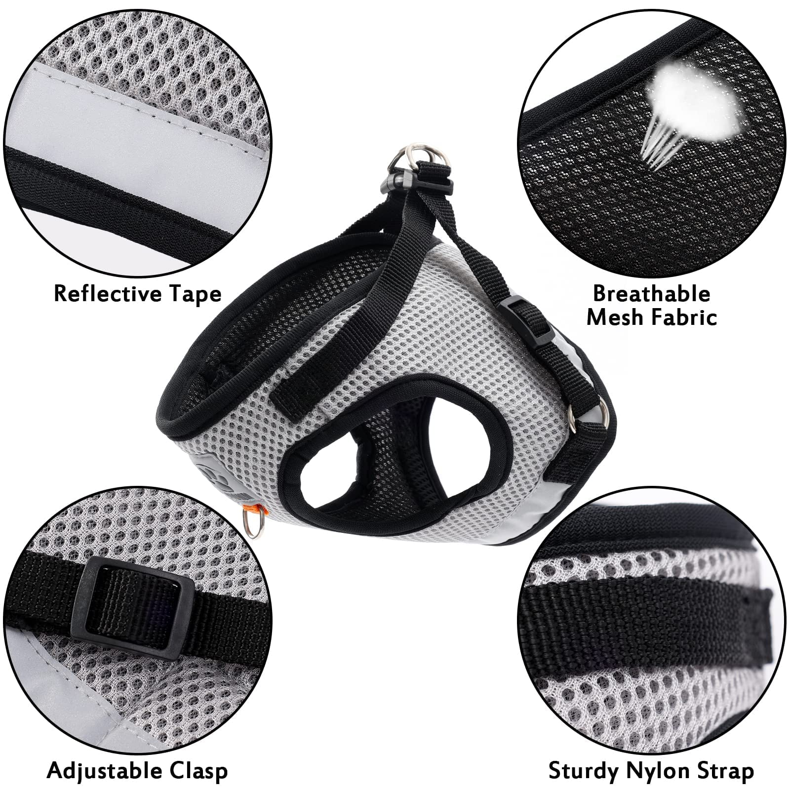 **Escape-Proof Adjustable Cat Harness & Leash Set – Breathable Reflective Kitten Harness for Small to Medium Cats – Perfect for Walking, Hiking & Outdoor Adventures**