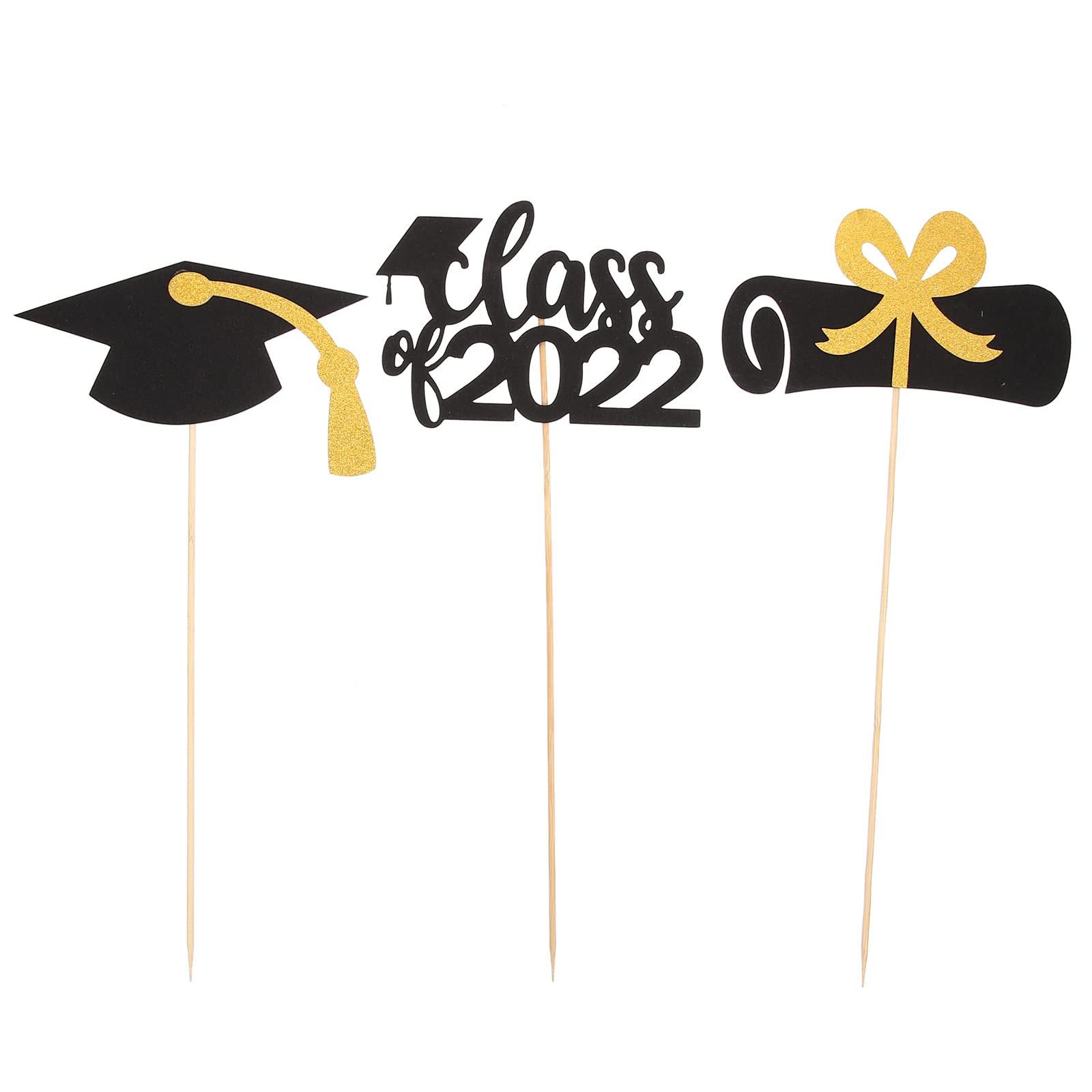 3-Piece Graduation Photo Booth Props Set - DIY Graduation Party Decorations for Cap & Gown Photo Shoot - Perfect for Graduation Ceremony, Party Backdrop, and Social Media Photos