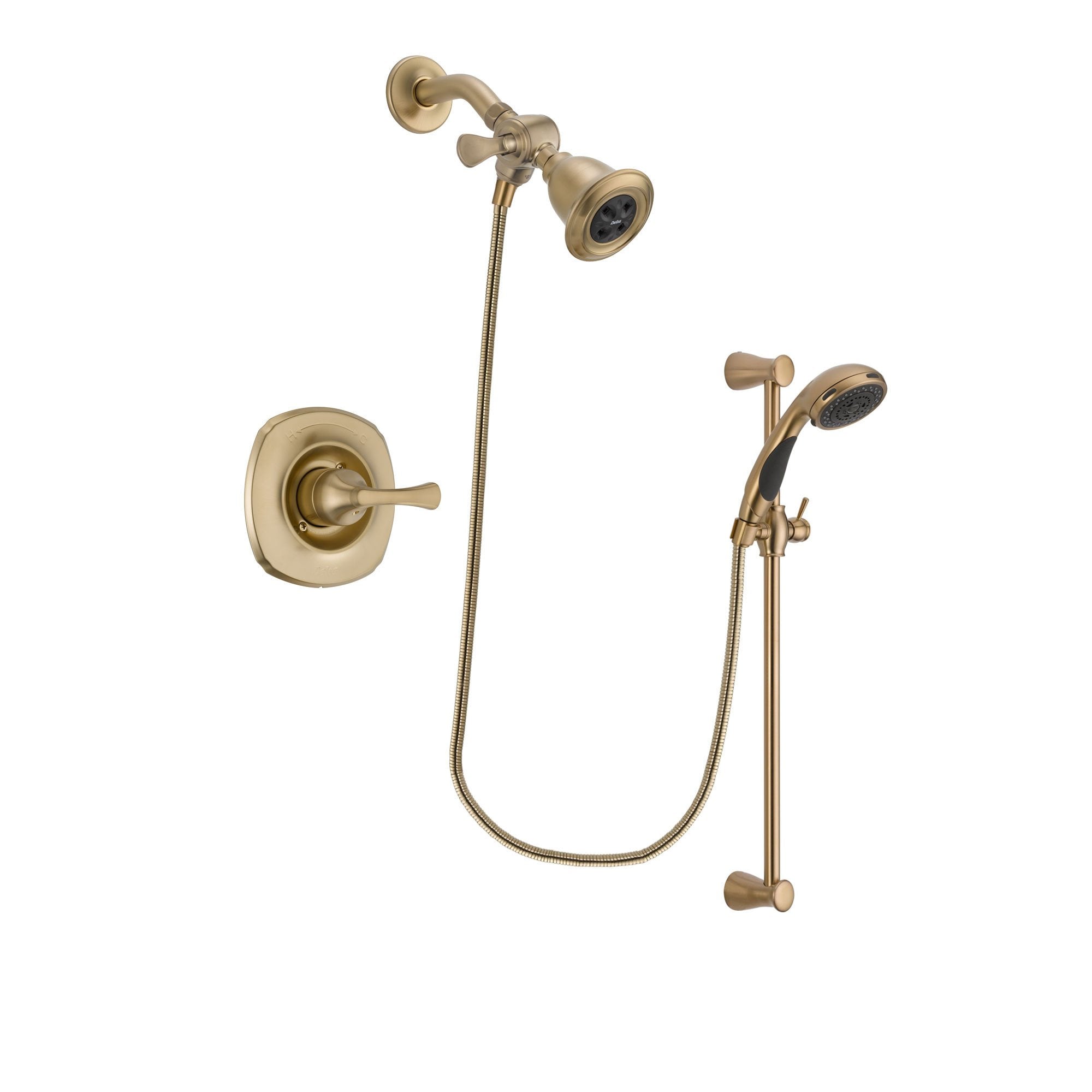 Delta Addison Champagne Bronze Shower Faucet System - Water Efficient Showerhead & Handheld Sprayer with Slide Bar - DSP3460V - Perfect for Bathroom Remodel & Spa-Like Shower Experience