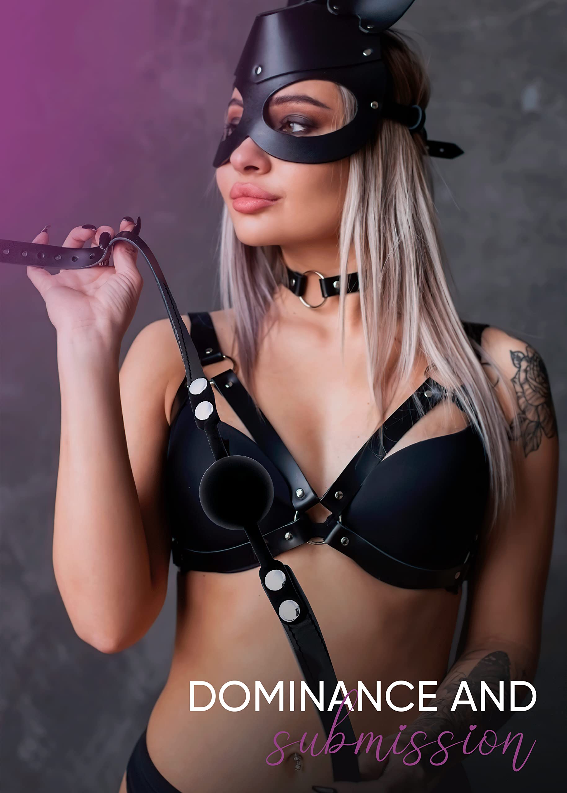 Premium Silicone Bondage Ball Gag for Adults - Adjustable Breathable Open Mouth Gag with Soft Ball Restraints for BDSM Play, Roleplay & Sensual Exploration - Perfect for Couples & Spice Up Your Intimate Moments