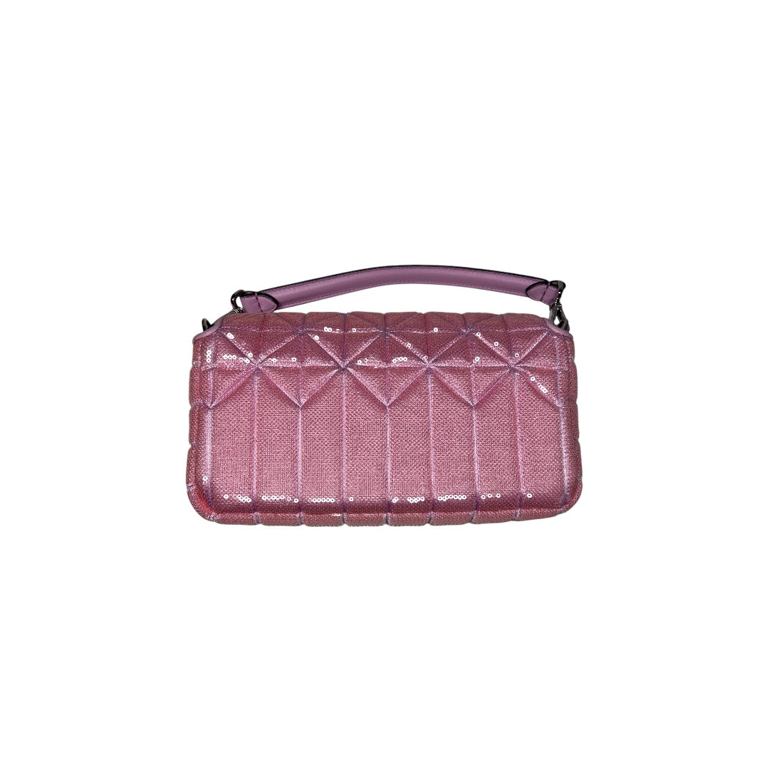 Fendi Pink Sequins Magnetic Buckle Baguette Bag - Detachable & Replaceable Strap for Women, Perfect for Parties, Weddings & Evening Events