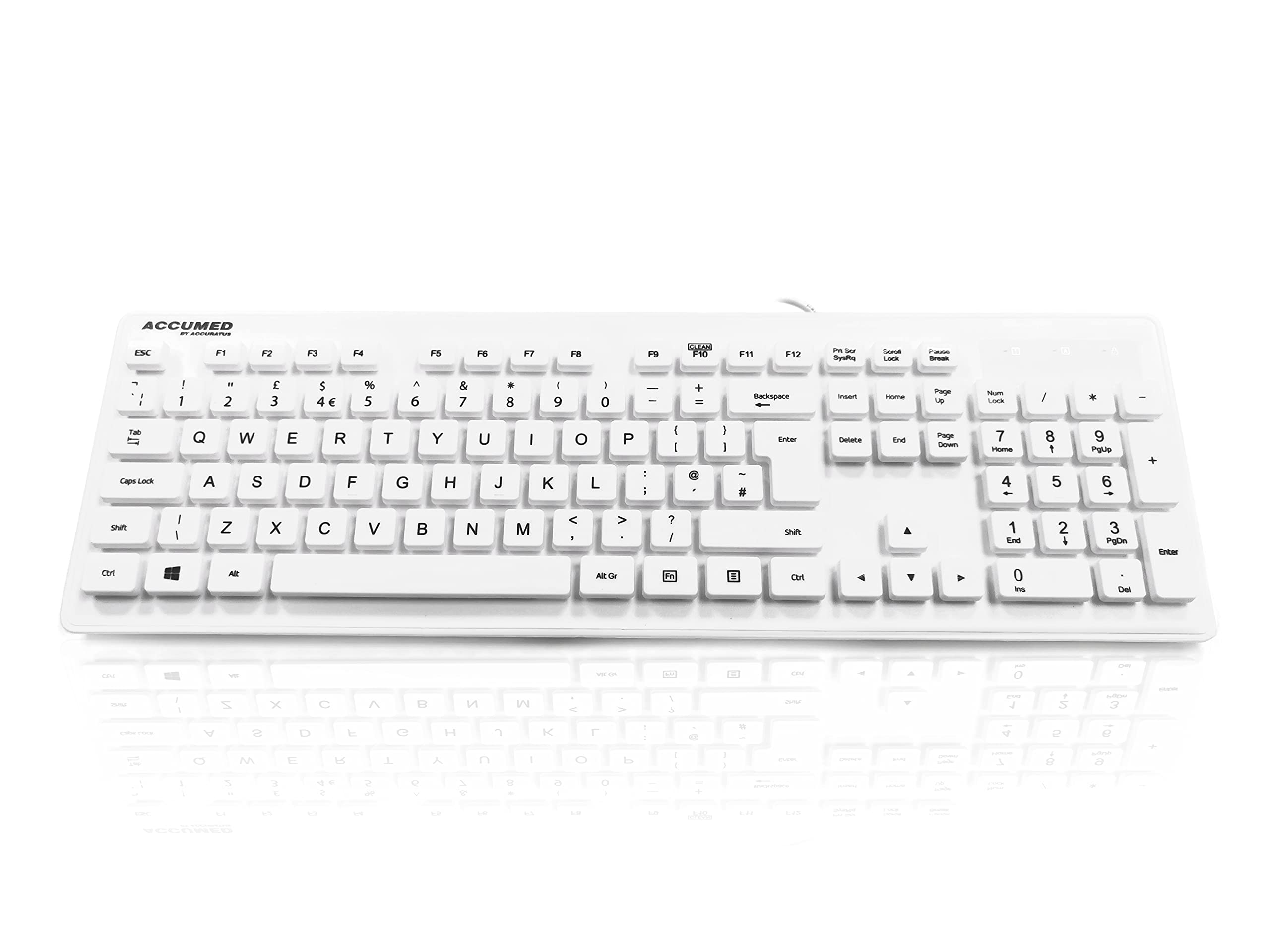 AccuMed Aqua Medical Keyboard & Mouse Set - IP68 Waterproof, Antibacterial, Fully Washable for Hospitals, Clinics & Sterile Environments