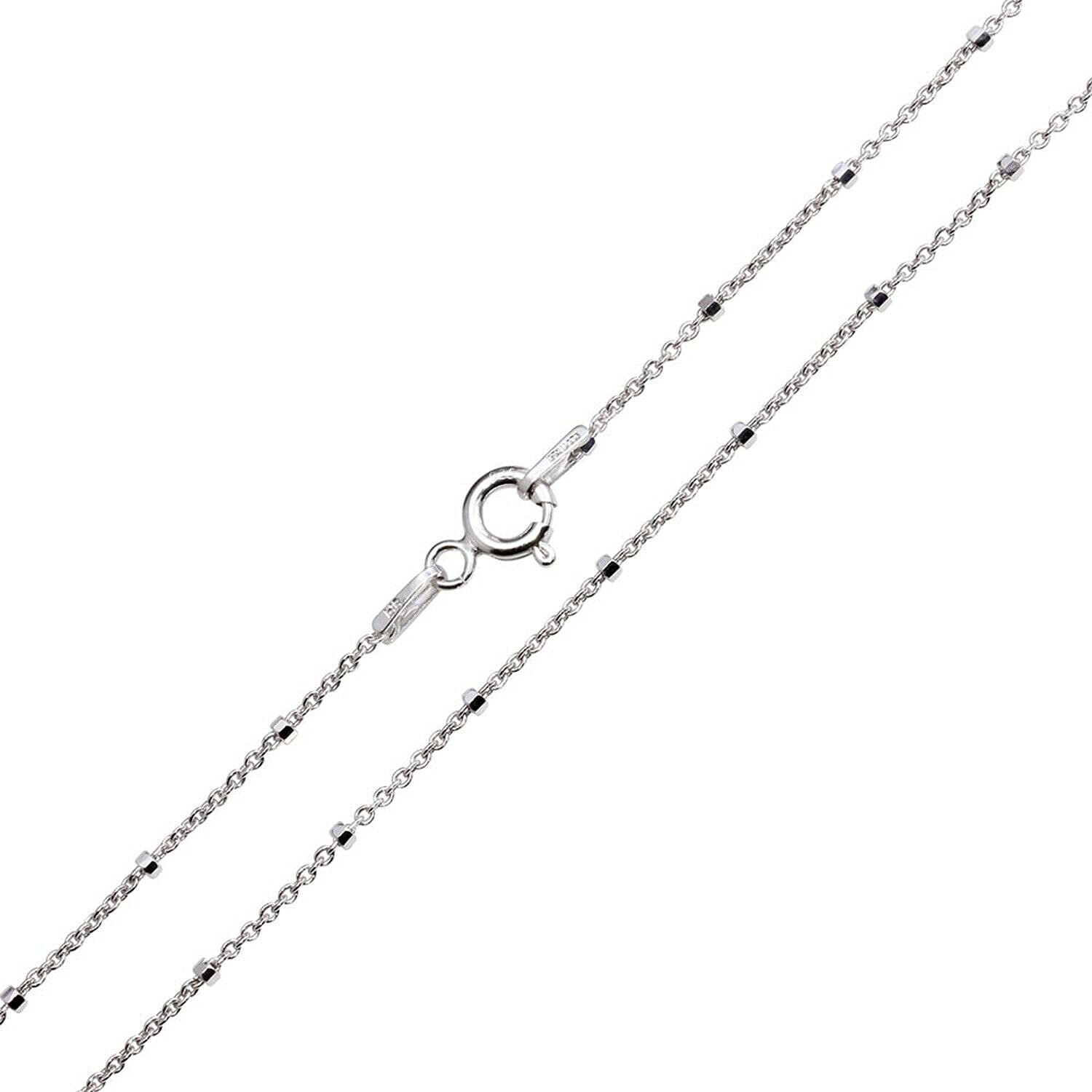 925 Sterling Silver Italian Diamond Cut Beaded Chain Necklace - 1.4mm Thick & Durable Jewelry for Women & Girls - Perfect for Everyday Wear, Gift Giving & Special Occasions