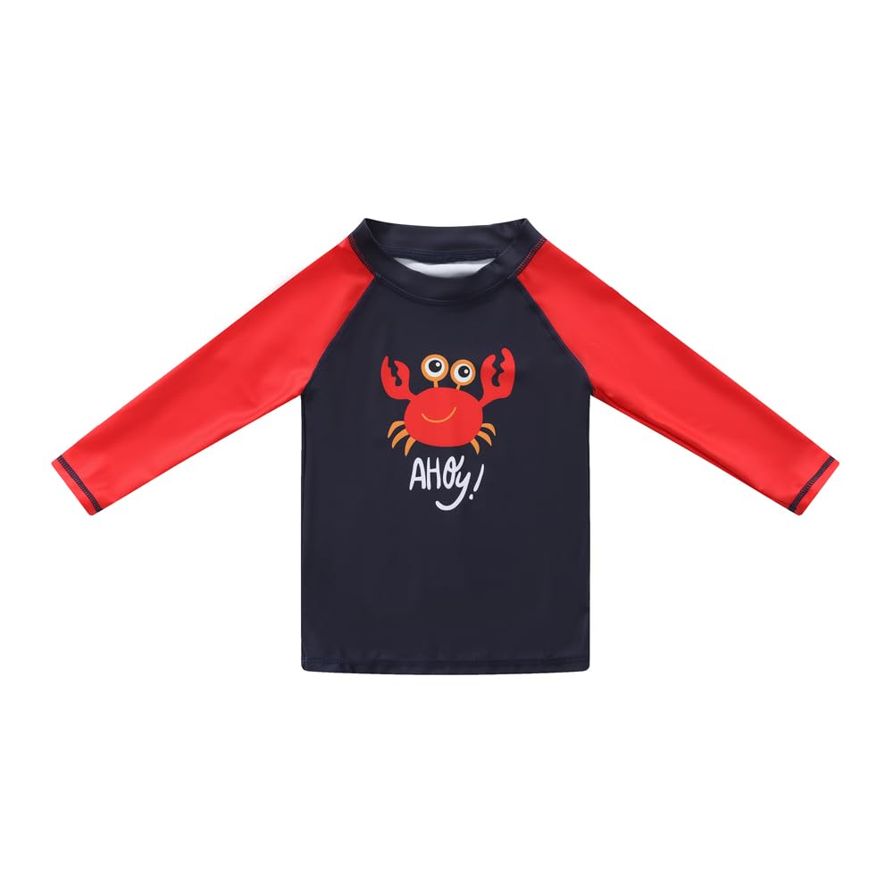 3-Piece Baby Boys Swimwear Set - Long Sleeve Rashguard, Swim Trunks & Sun Hat for Toddlers | UV Protection Beach & Pool Outfit