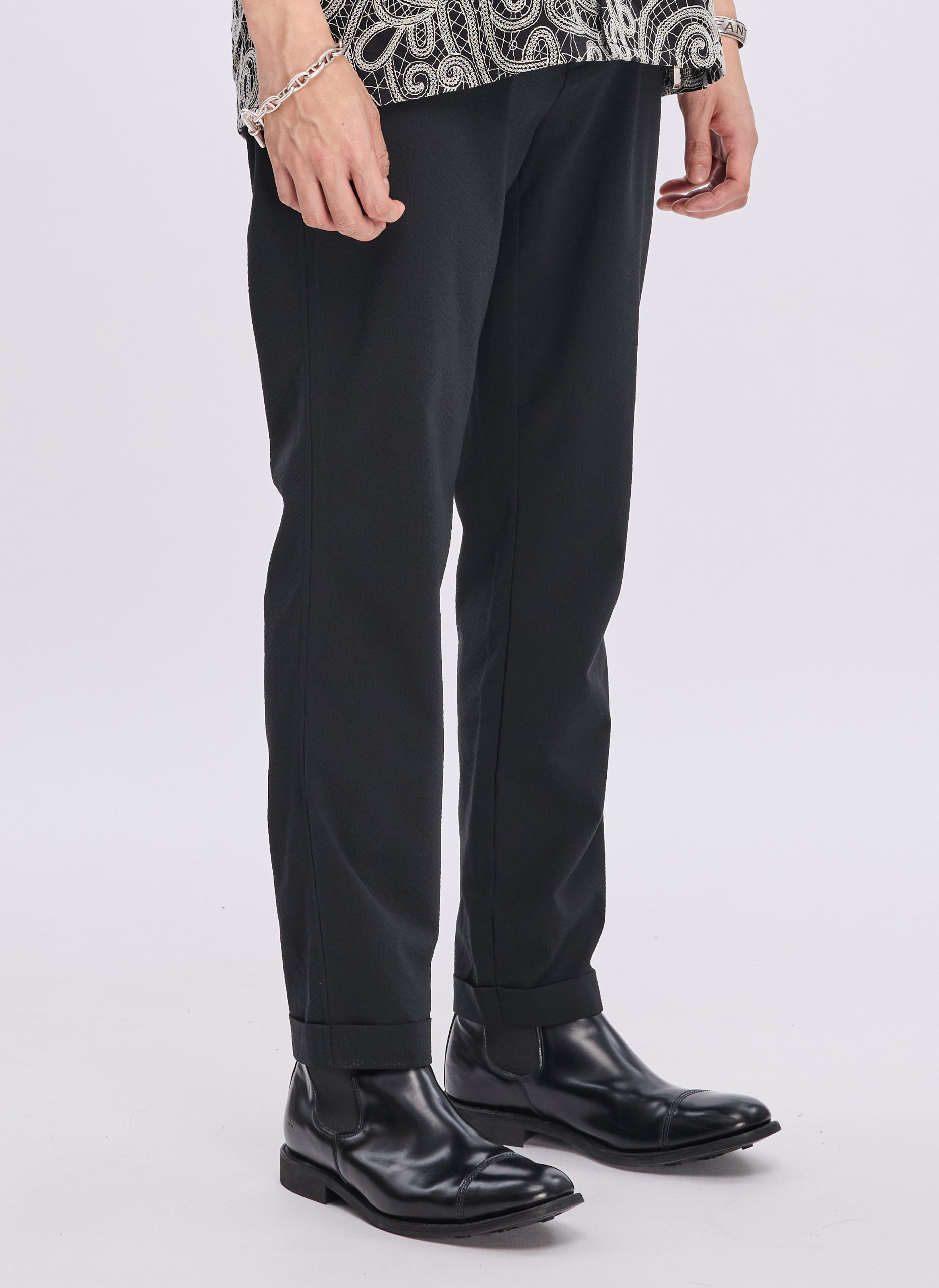 ECO Seersuckers Solotex Ankle Length Slim Pants (Size 03) - Lightweight & Breathable Summer Trousers for Men | Perfect for Office, Travel & Casual Wear