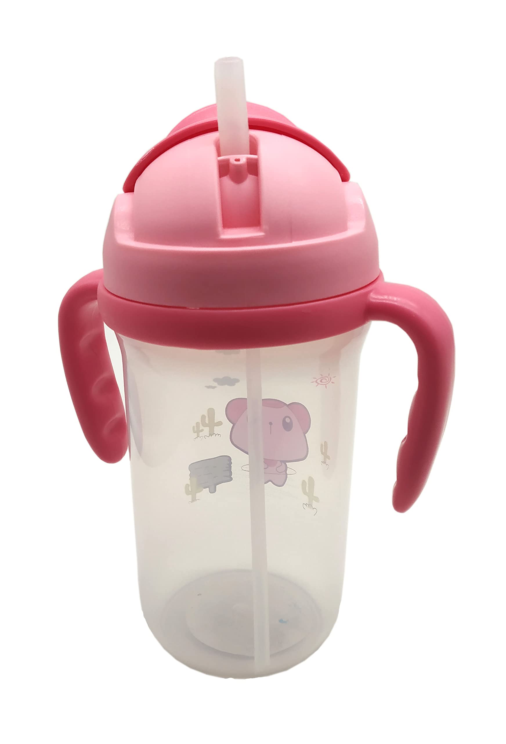 **Leakproof Baby Sipper Bottle with Straw - BPA Free, Durable Twin Handle Non-Toxic Water Bottle for Kids | Cartoon Design for Boys & Girls | Ideal for School, Travel & Outdoor Activities**