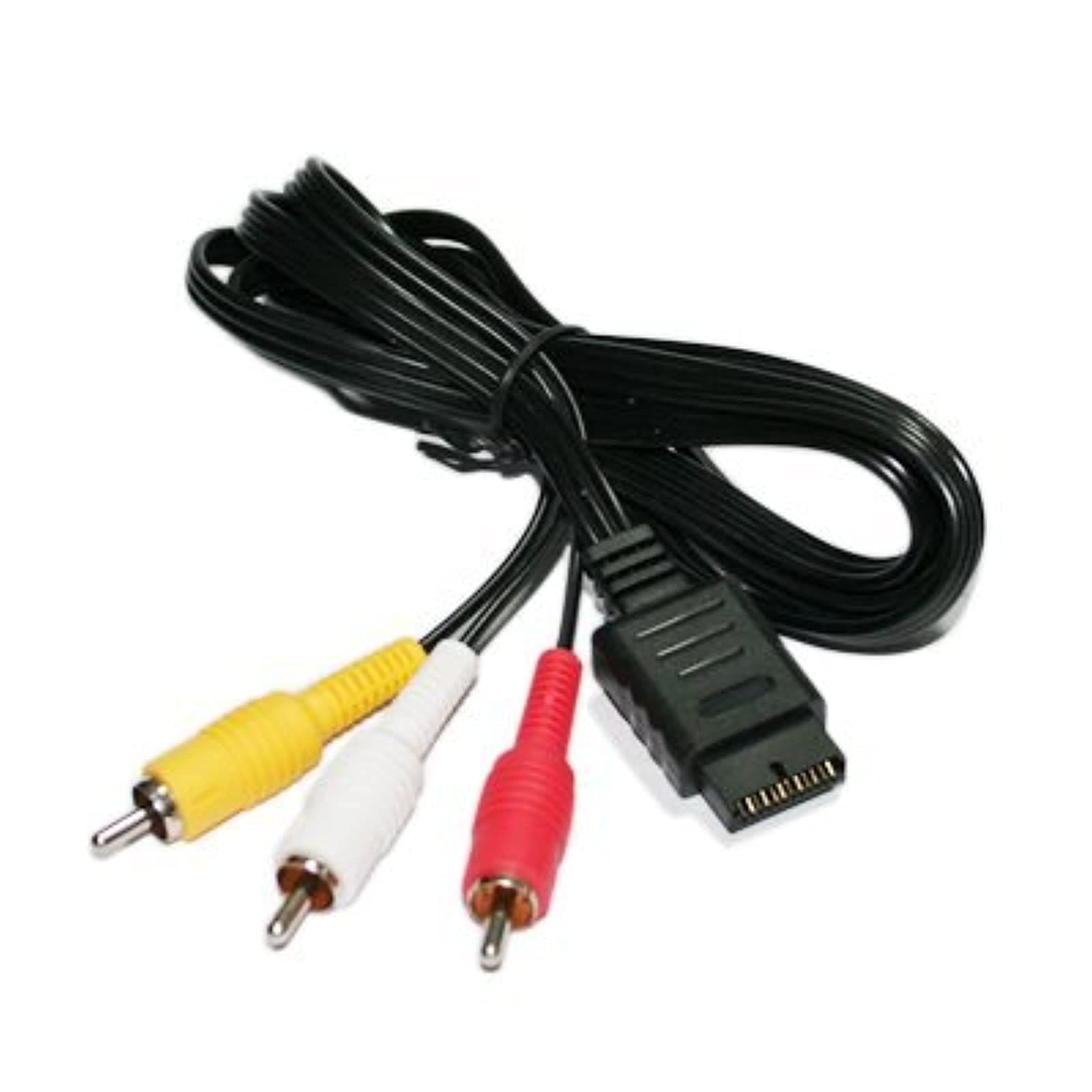 6-Feet RCA AV Audio/Video Cable for PlayStation & PS2 - High-Quality Gold-Plated Connectors - Perfect for Gaming & Home Theater Systems (Bulk Packaging)