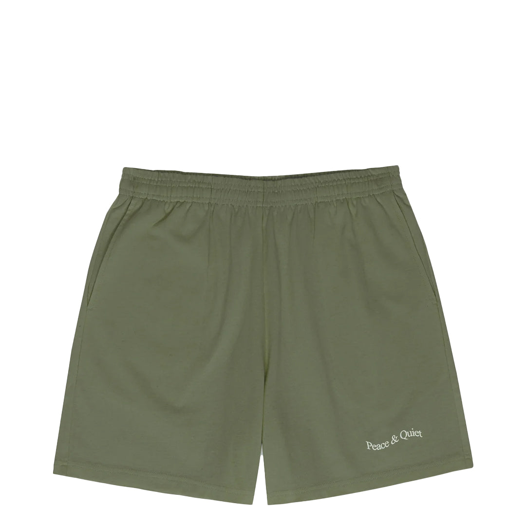 **Wordmark Sweatshorts in Olive Green - Comfortable Casual Shorts for Men, Perfect for Lounge, Gym, and Outdoor Activities**