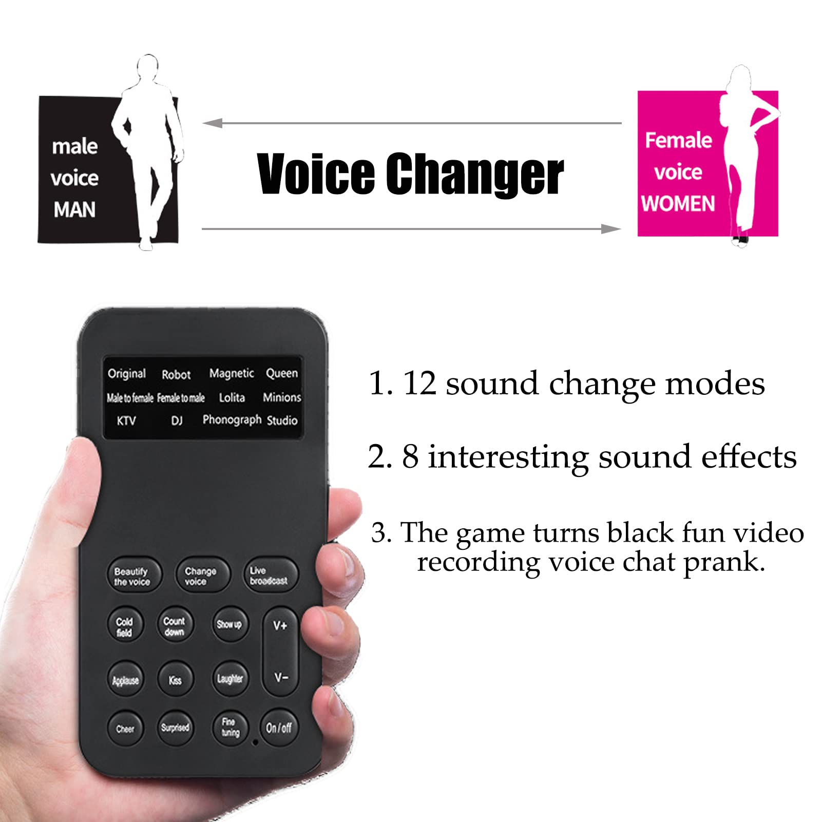 Mini Sound Changer Voice Changer Audio Mixer for Podcast Recording & Singing - Portable Sound Effects Machine for Cell Phone, Computer & Laptop - Perfect for Content Creators & Musicians
