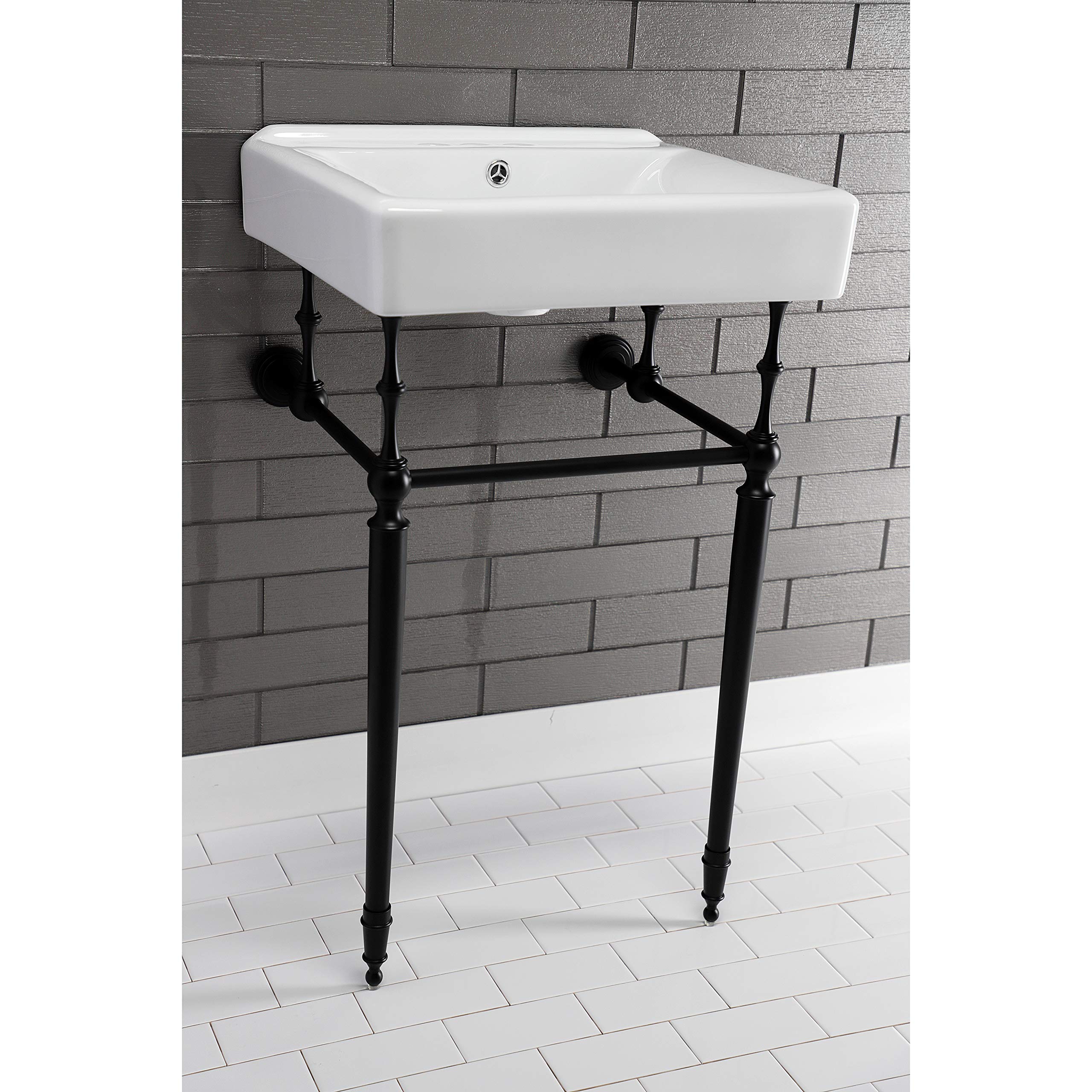 Kingston Brass EV2018W34 White Concord Console Sink Top - Elegant Bathroom Vanity Sink for Modern & Traditional Home Decor