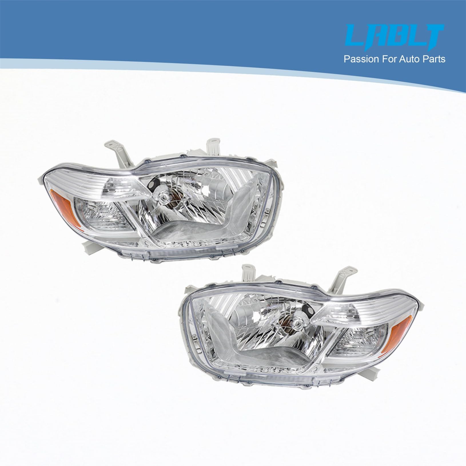 2008-2010 Toyota Highlander Headlight Assembly Replacement - Driver & Passenger Side - Compatible with 8113048470 & 8117048460 - Perfect for Night Driving & Foggy Conditions