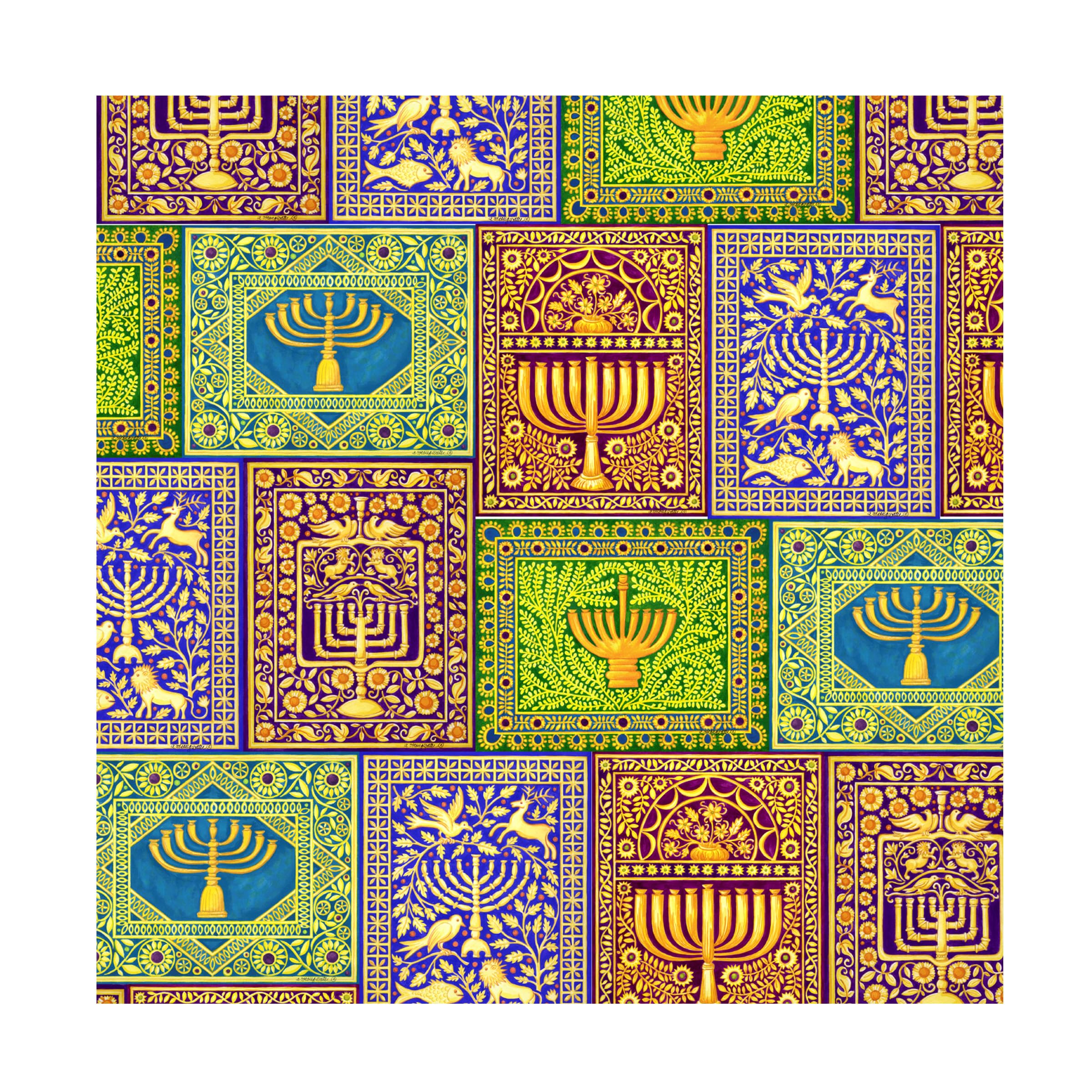 Hanukkah Menorah Canvas Art Print by Andrea Strongwater - Jewish Holiday Decor, Home Wall Art for Living Room & Office