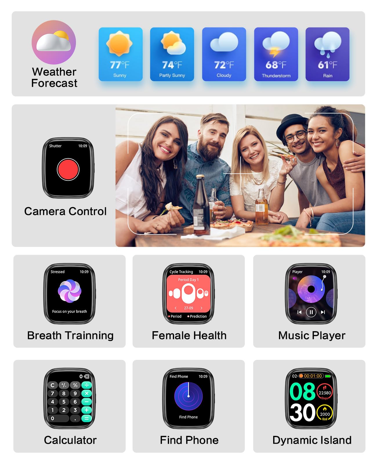 Smart Watch for Men & Women - 1.75