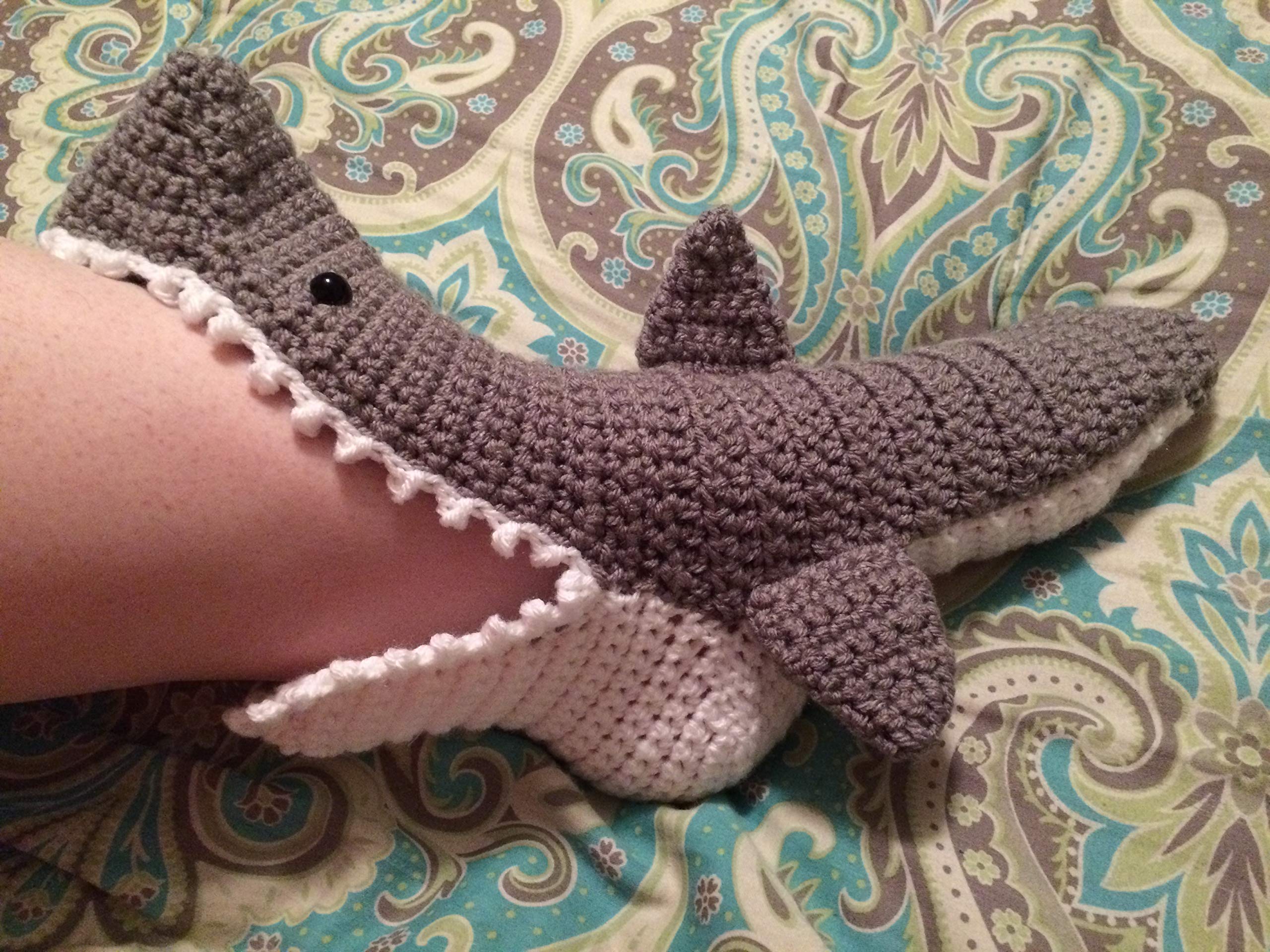 Shark Print Socks for Men & Women - Comfortable Cotton Crew Socks - US Women's 5-10, Men's 9-12 - Perfect for Casual Wear, Gifts, and Shark Lovers