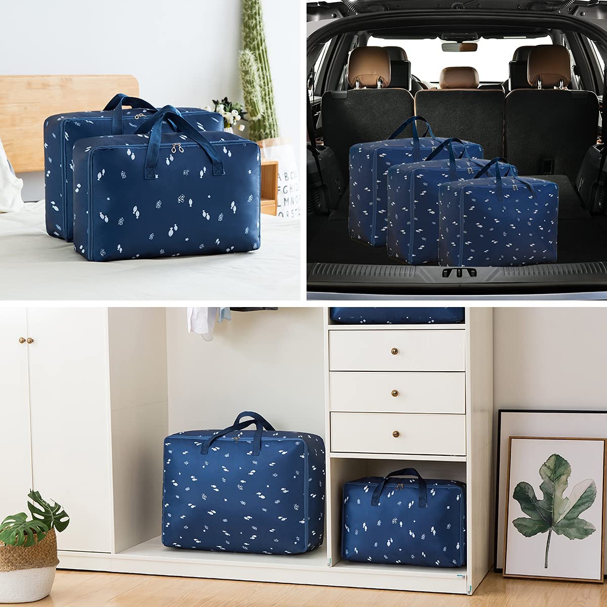 Premium Heavy Duty Storage Bags - 3 Size Packing Totes for Moving, Camping & Home Organization | Space Saving Clothes, Toys, Blankets & Quilt Storage Solution | Durable Moving Supplies & Travel Essentials