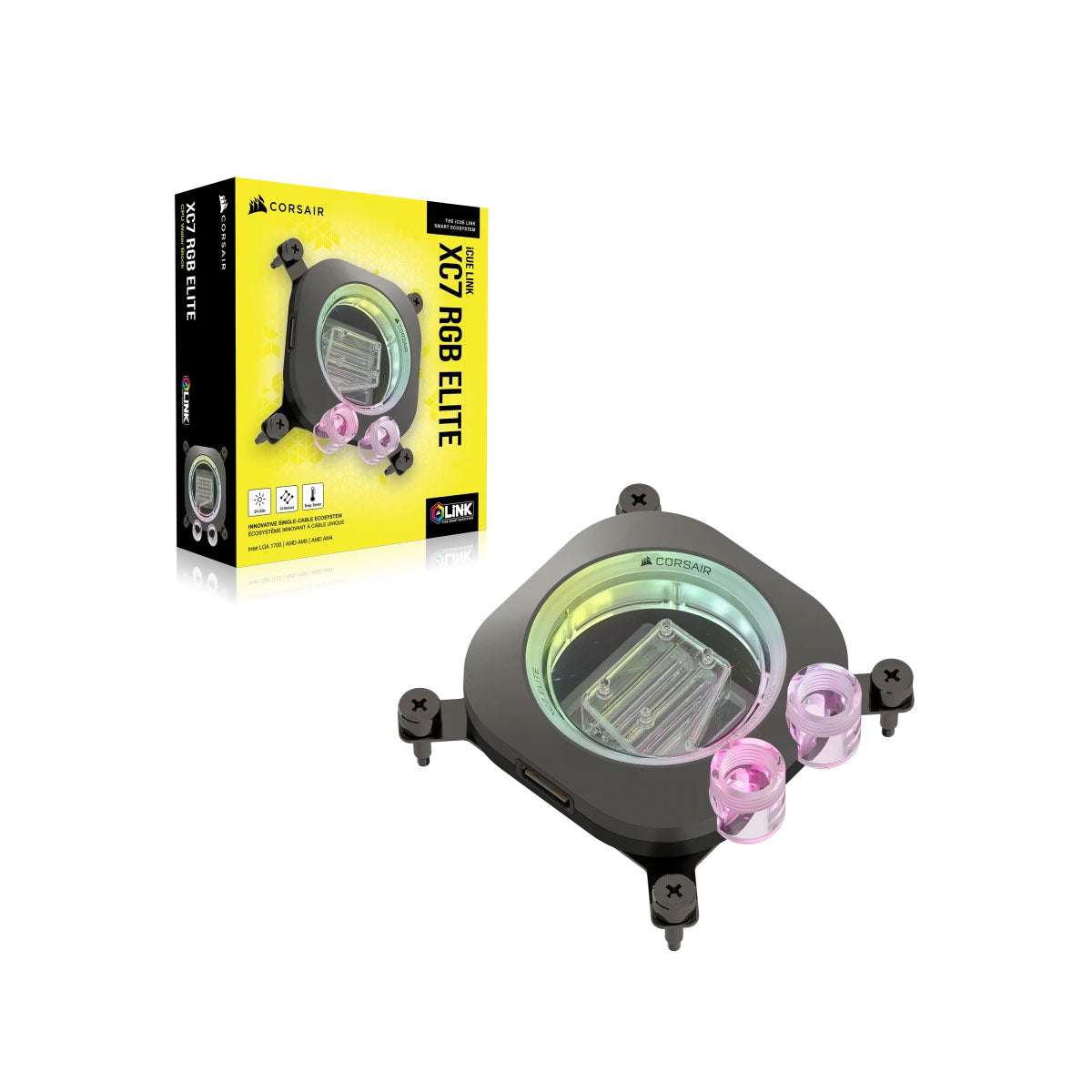 Corsair XC7 Elite CPU Water Block - Compatible with Intel LGA 1700 & AMD AM4/AM5 Sockets - High Performance Liquid Cooling for Gaming PCs and Workstations