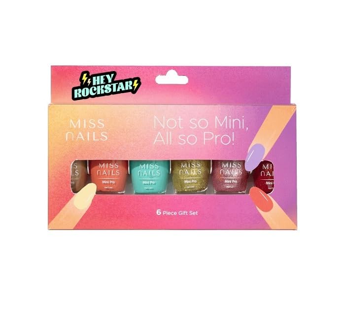 Miss Nails Mini Pro Collection Pack Of 6 - Professional Nail Art Kit for Salon & Home Use | Perfect for Gel Polish, Acrylic Nails & DIY Manicures