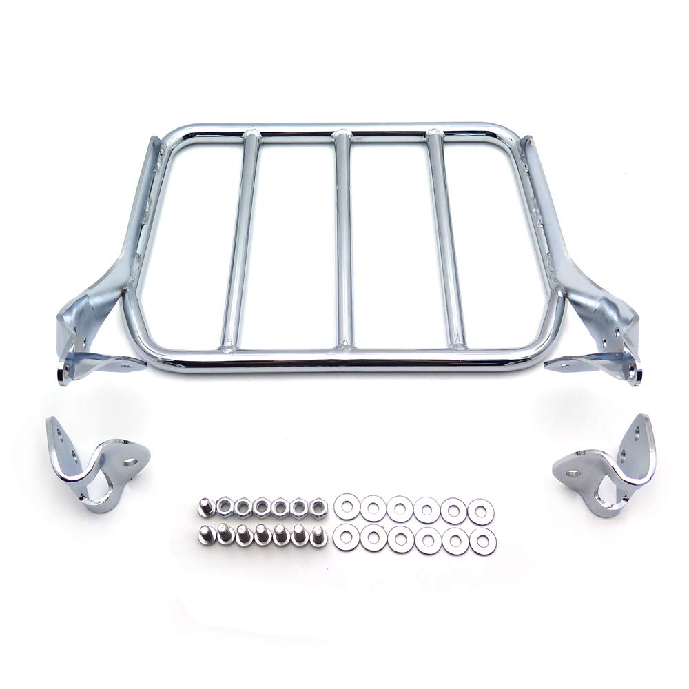 Chrome SMT Sport Luggage Rack for 2018-2020 Harley Davidson Fat Boy & Breakout - Heavy Duty Motorcycle Sissy Bar Accessory - Perfect for Long Rides & Touring