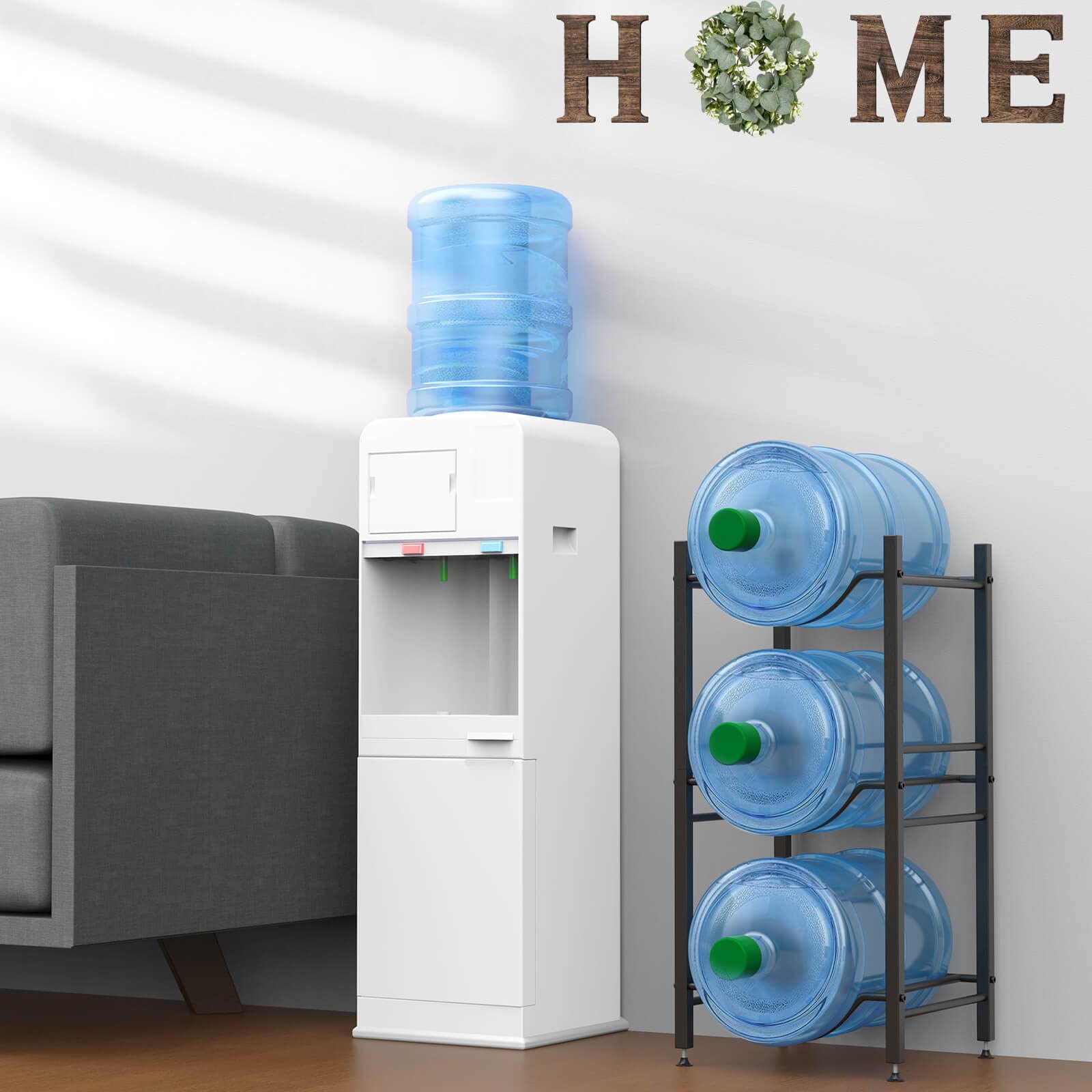 5 Gallon Water Jug Holder Stand - 3-Tier Storage Organizer for Water Cooler Bottles | Durable Rack for Home, Kitchen, Office & Pantry | Perfect for Water Dispenser Organization & Space Saving