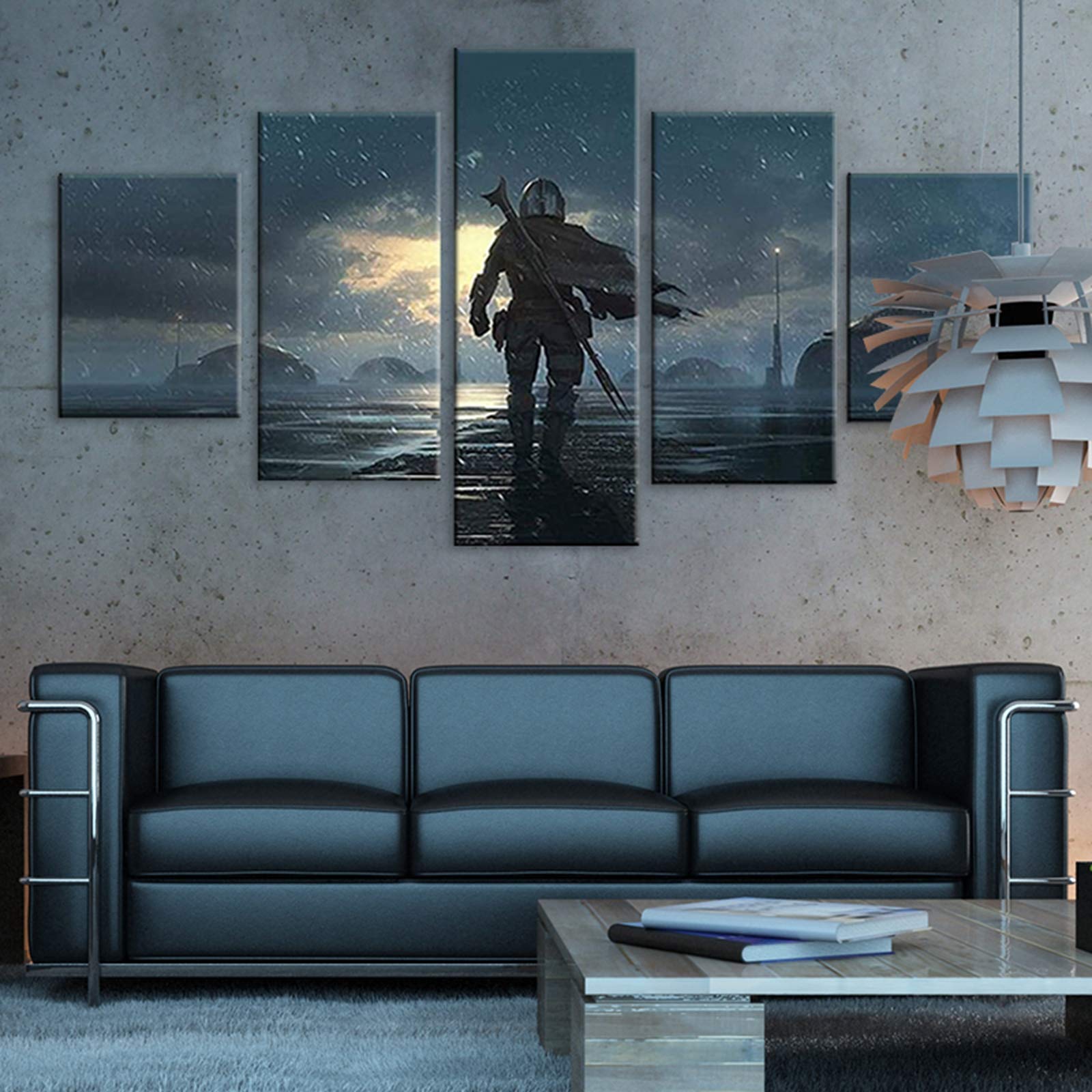 5-Panel Canvas Wall Art Poster Set - Modern Abstract Living Room Decor (12x20x2, 12x28x2, 12x32x1) - Perfect for Home, Office & Bedroom Wall Decorations