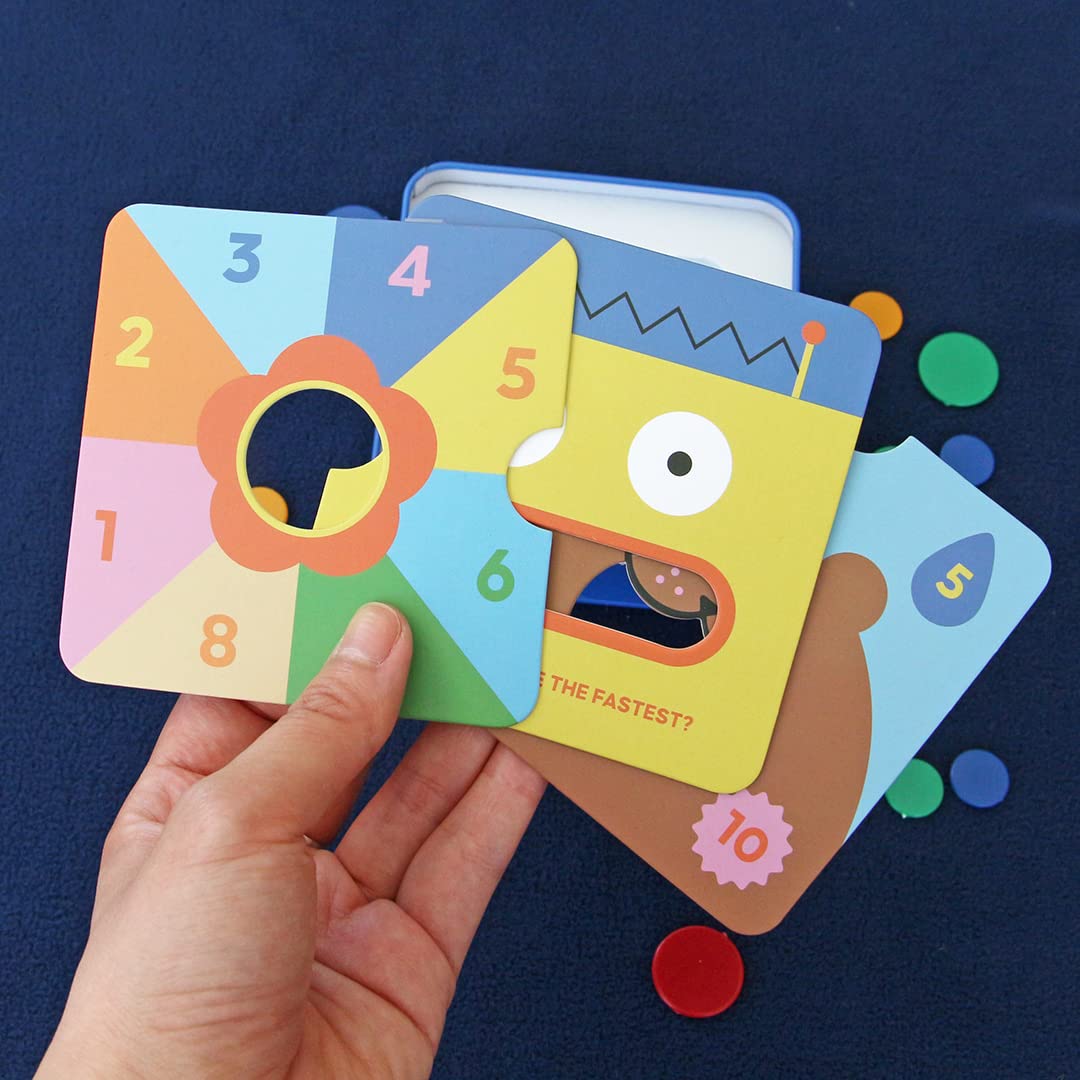 Kikkerland 3-in-1 Travel Tiddlywinks Game Set - Portable Classic Board Game for Kids & Adults - Perfect for Road Trips, Camping & Family Game Nights