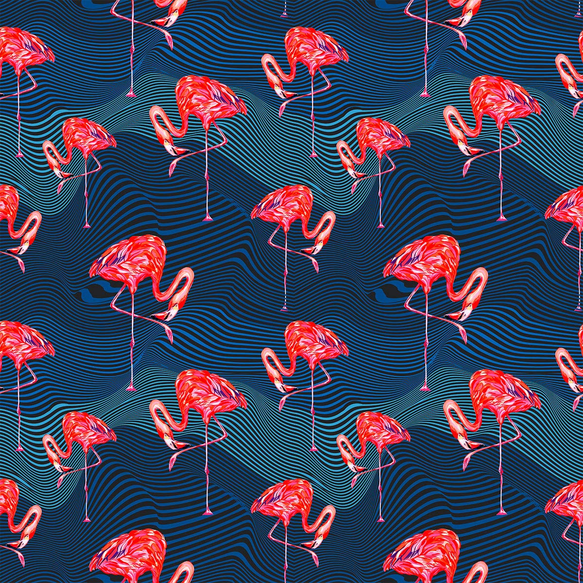 Erosebridal Flamingo Print Blue Striped Twin Duvet Cover Set - Soft Microfiber Comforter Cover with Pillowcase for Kids & Teens Boys Girls Bedroom Decor | Perfect for Nursery, Dorm Room or Coastal Themed Bedding