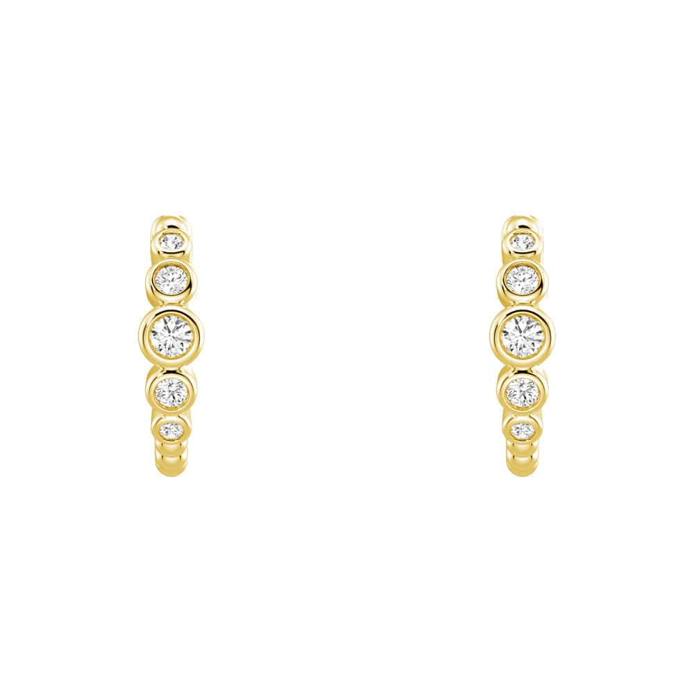 Lab Grown Diamond Five Stone Beaded Hoop Earrings for Women - Elegant & Hypoallergenic Jewelry for Weddings, Parties & Everyday Wear