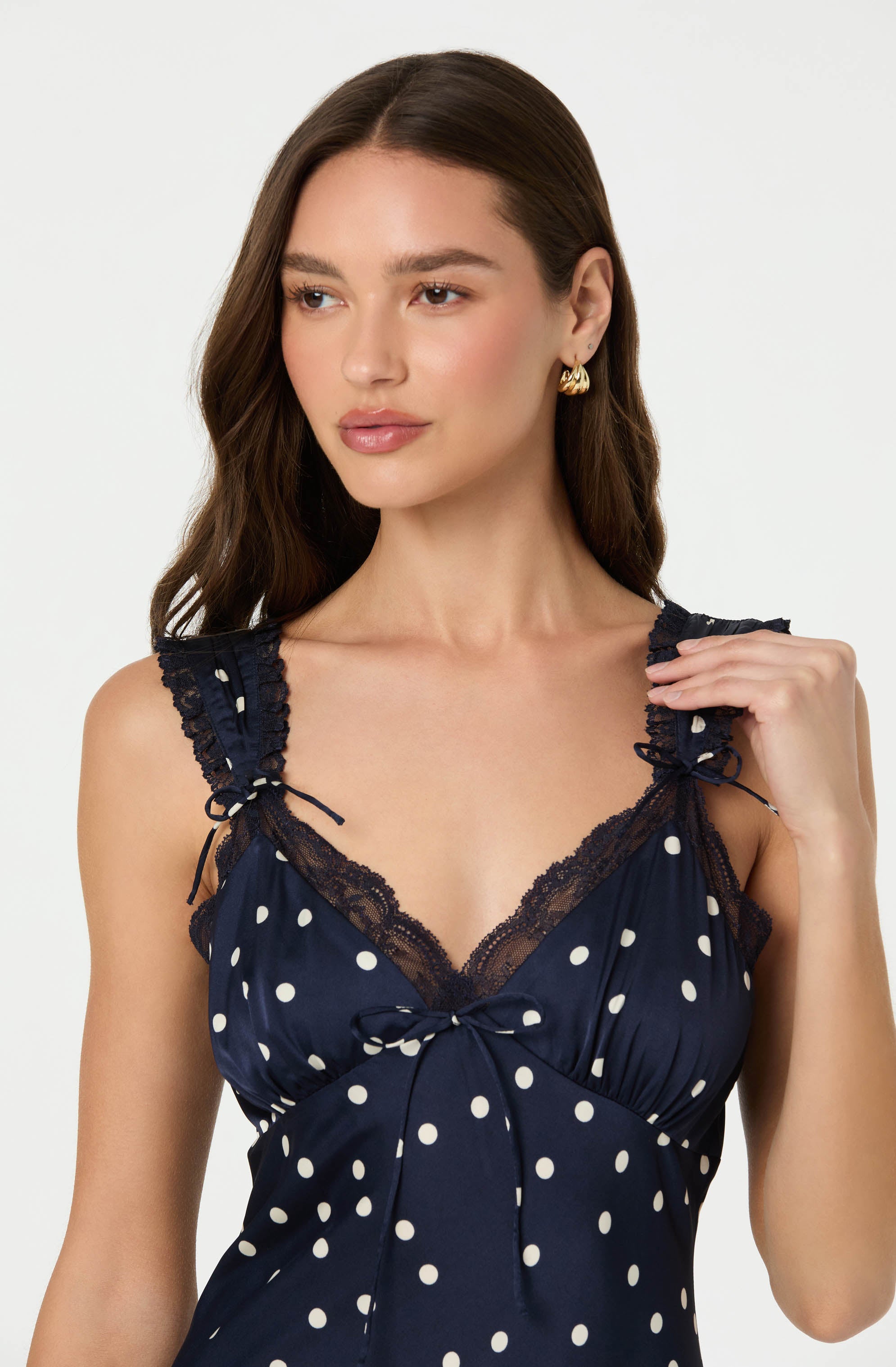 Elegant Lace Trim Midi Slip Dress for Women - Perfect for Weddings, Parties & Date Nights