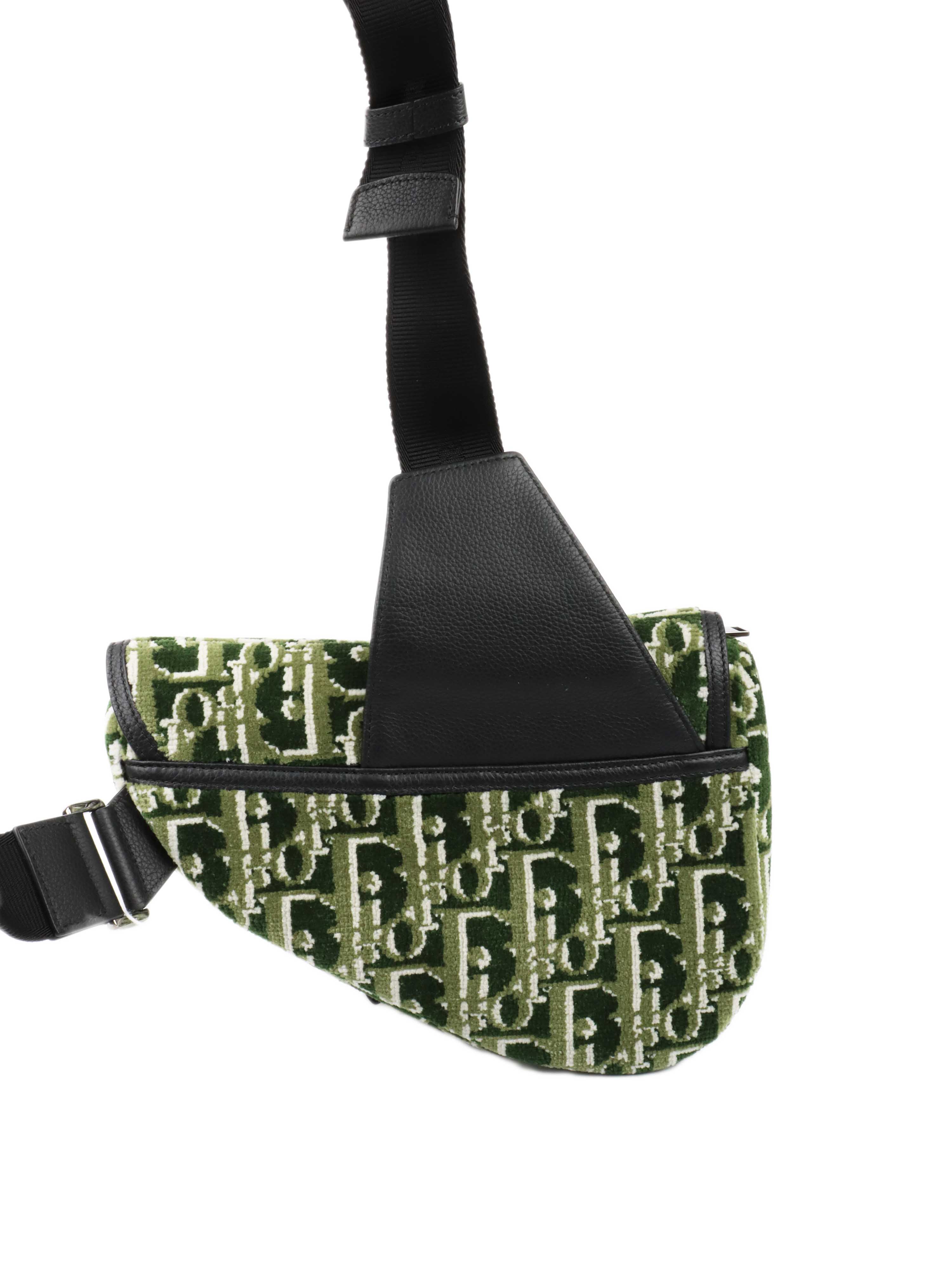 Dior Green Wool Saddle Bag - Luxury Designer Handbag for Women | Perfect for Work, Travel & Evening Events