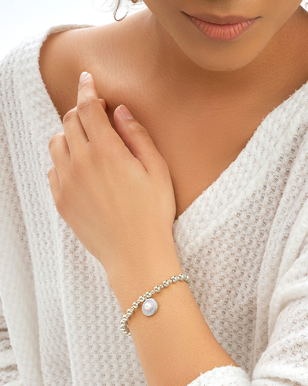 Lorelai Enamel & Pearl Charm Beaded Bracelet for Women - Elegant Fashion Jewelry Gift for Birthday, Anniversary & Special Occasions | Perfect for Parties, Weddings & Everyday Wear
