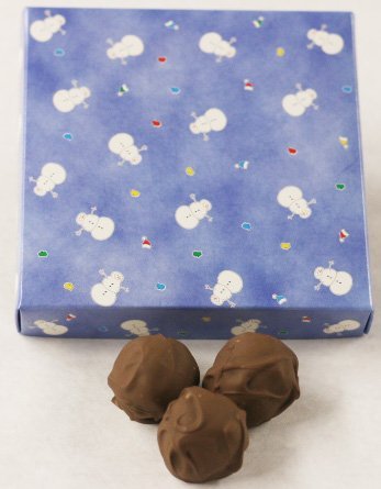 Scott's Cakes Milk Chocolate Covered Butter Pecan Truffles - 8 oz Snowman Gift Box - Holiday Treats for Christmas Parties, Office Gifts & Winter Celebrations