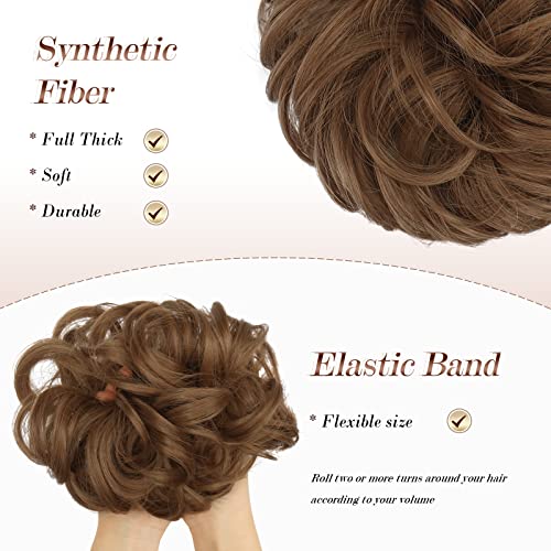 Large Curly Hair Bun Scrunchie Extension - Perfect for Ponytails, Updos & Everyday Hairstyles