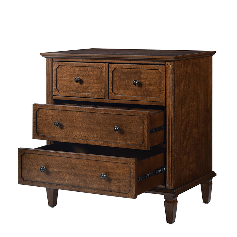 Isidro Accent Chest of Drawers with USB Charging Station - Modern Bedroom Dresser with 3 Drawers & Built-in Power Outlets - Perfect for Bedside Storage & Device Charging in Home, Office or Dorm Room