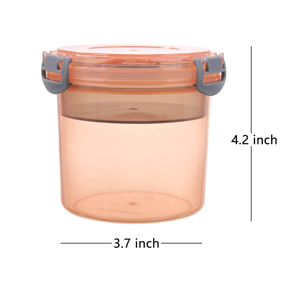 Reusable 20oz Plastic Dessert Cups with Locking Lids & Spoons - Airtight Yogurt, Parfait, Oatmeal & Cereal Storage Containers (Blue) - Perfect for Meal Prep, Snacks, Parties & On-the-Go