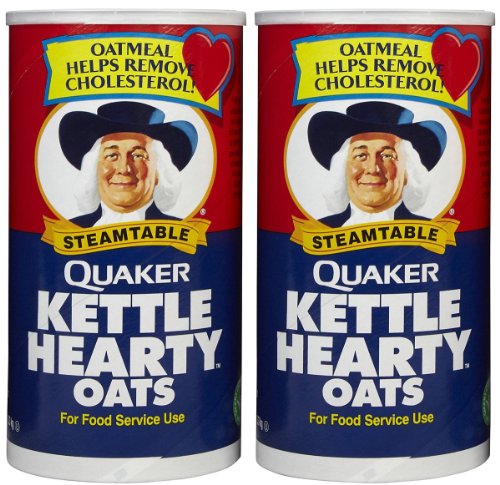 Quaker Kettle Hearty Oats - 47oz (Pack of 2) - Whole Grain Rolled Oats for Overnight Oats, Breakfast Cereal & Baking - Healthy High Fiber Snack for Kids & Adults