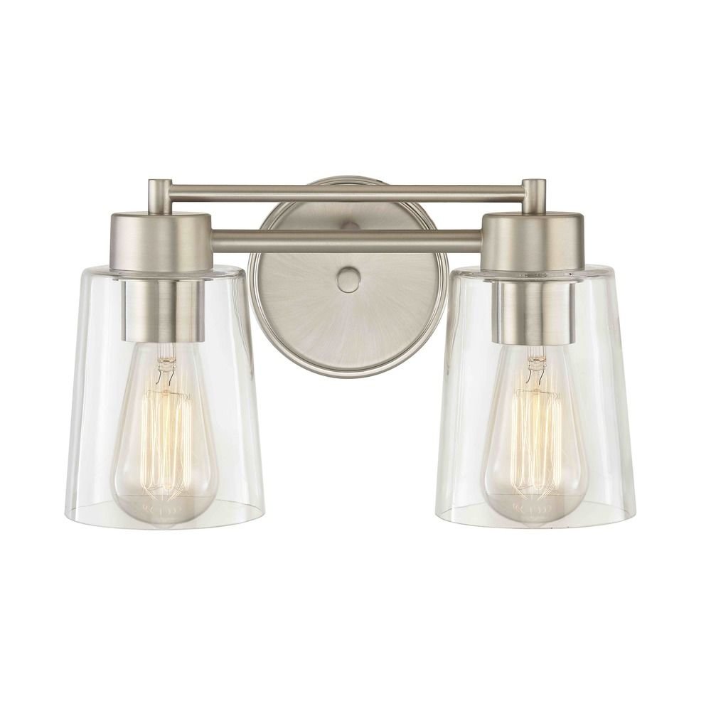 Satin Nickel Wall Mounted Bathroom Light Fixture - Modern Vanity Mirror Lighting for Bathroom, Bedroom & Hallway