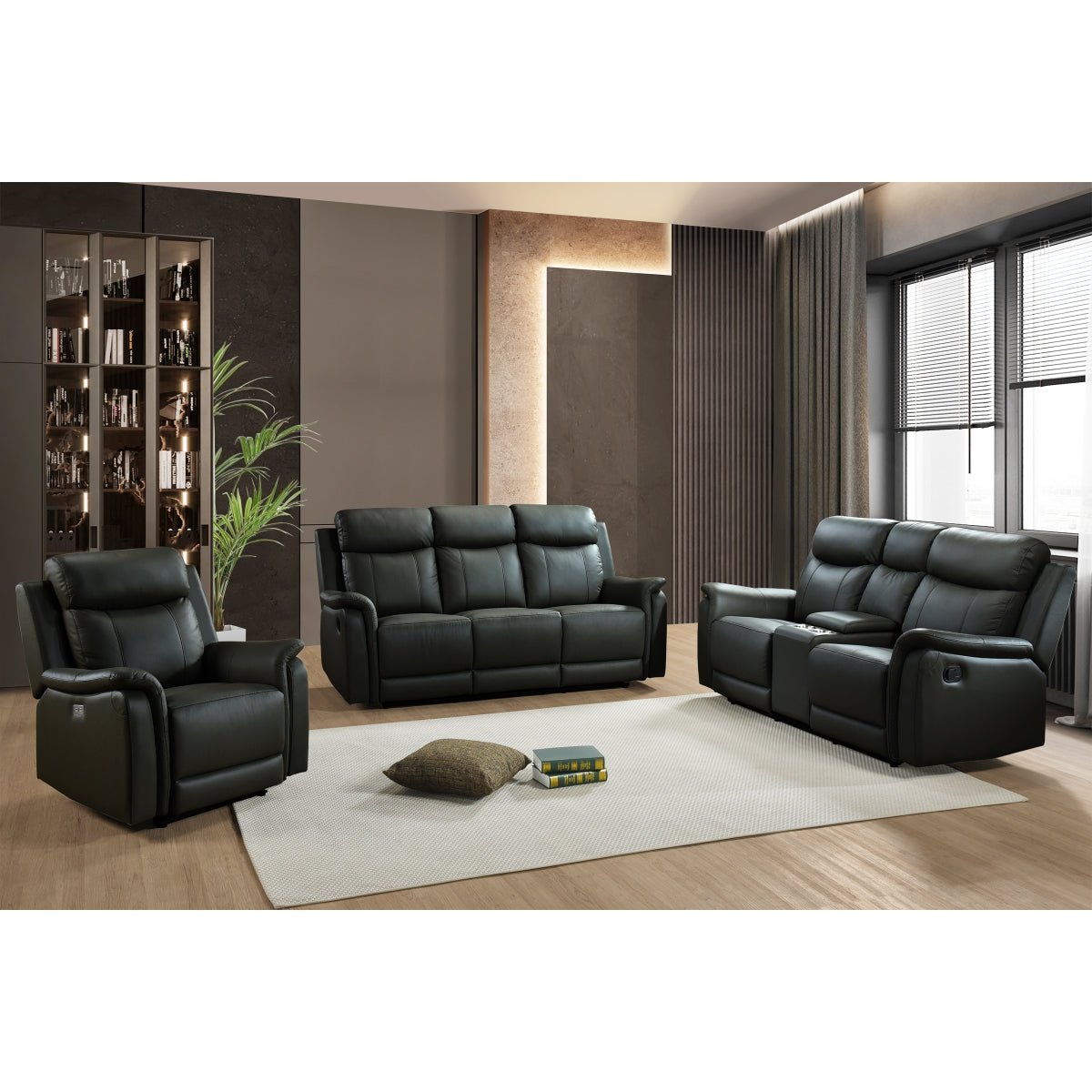 Premium Cyrus Black Power Glider Recliner Chair - Electric Lift Massage with USB Ports - Modern Comfort for Living Room, Home Theater & Nursery (Black)