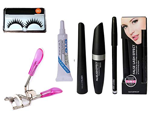 Professional Eye Makeup Kit - Eyelash Curler, False Lashes, 3-in-1 Mascara & Eyelash Glue Set for Stunning Eye Looks - Perfect for Daily Wear, Parties & Special Occasions