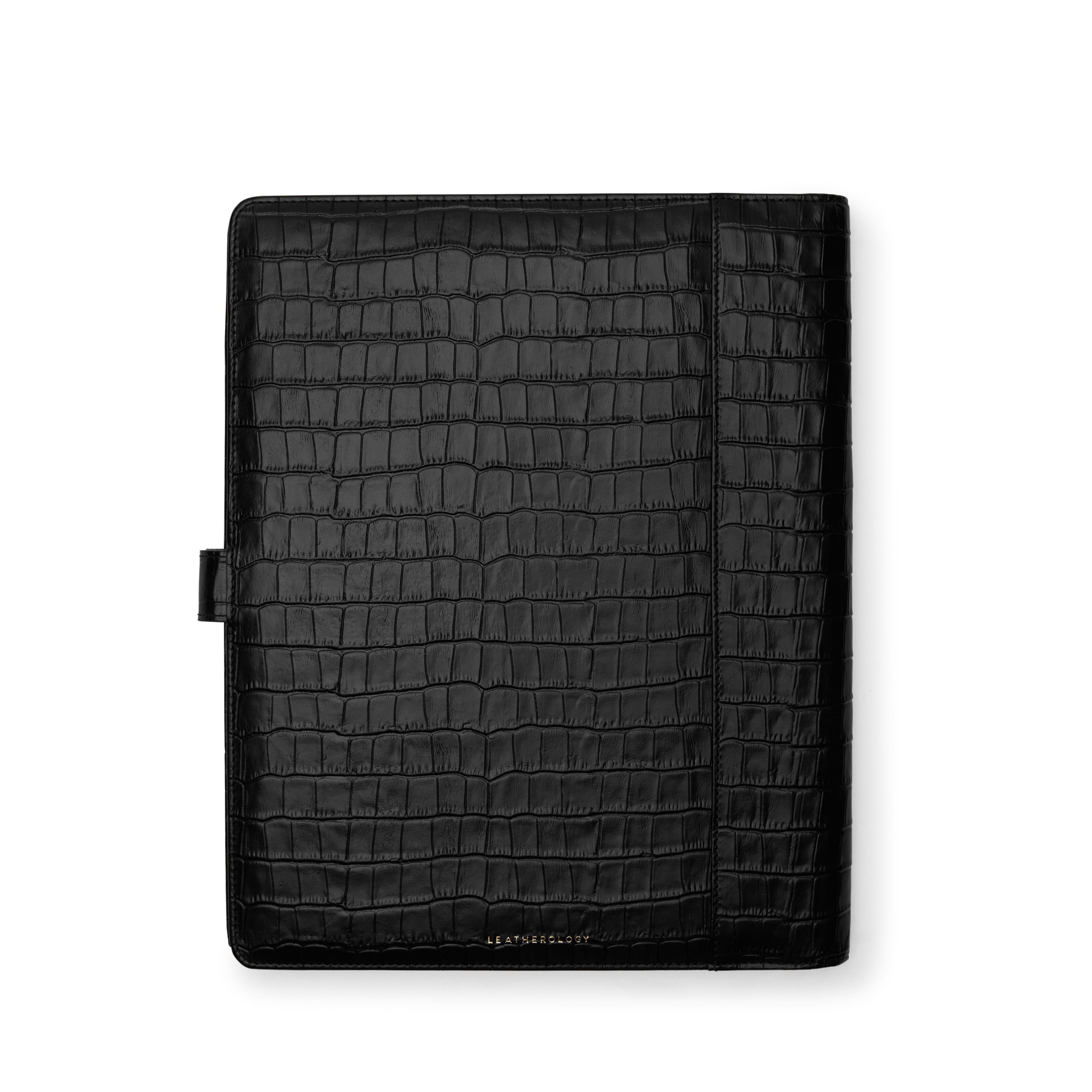 Premium Black Croc Letter Snap Bound Journal - Stylish Notebook for Writing, Sketching & Note Taking - Perfect for School, Office & Travel