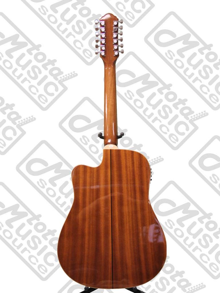 Oscar Schmidt OD312CE 12 String Acoustic Electric Guitar with Free Strap - Natural Finish | Perfect for Performances, Studio Recording & Live Shows